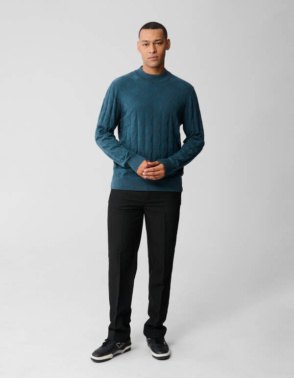 Sparkle Gebreide Trui Donkergroen SHOEBY MEN