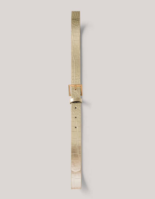 Metallic Croco Riem Goud SHOEBY ACCESSOIRES