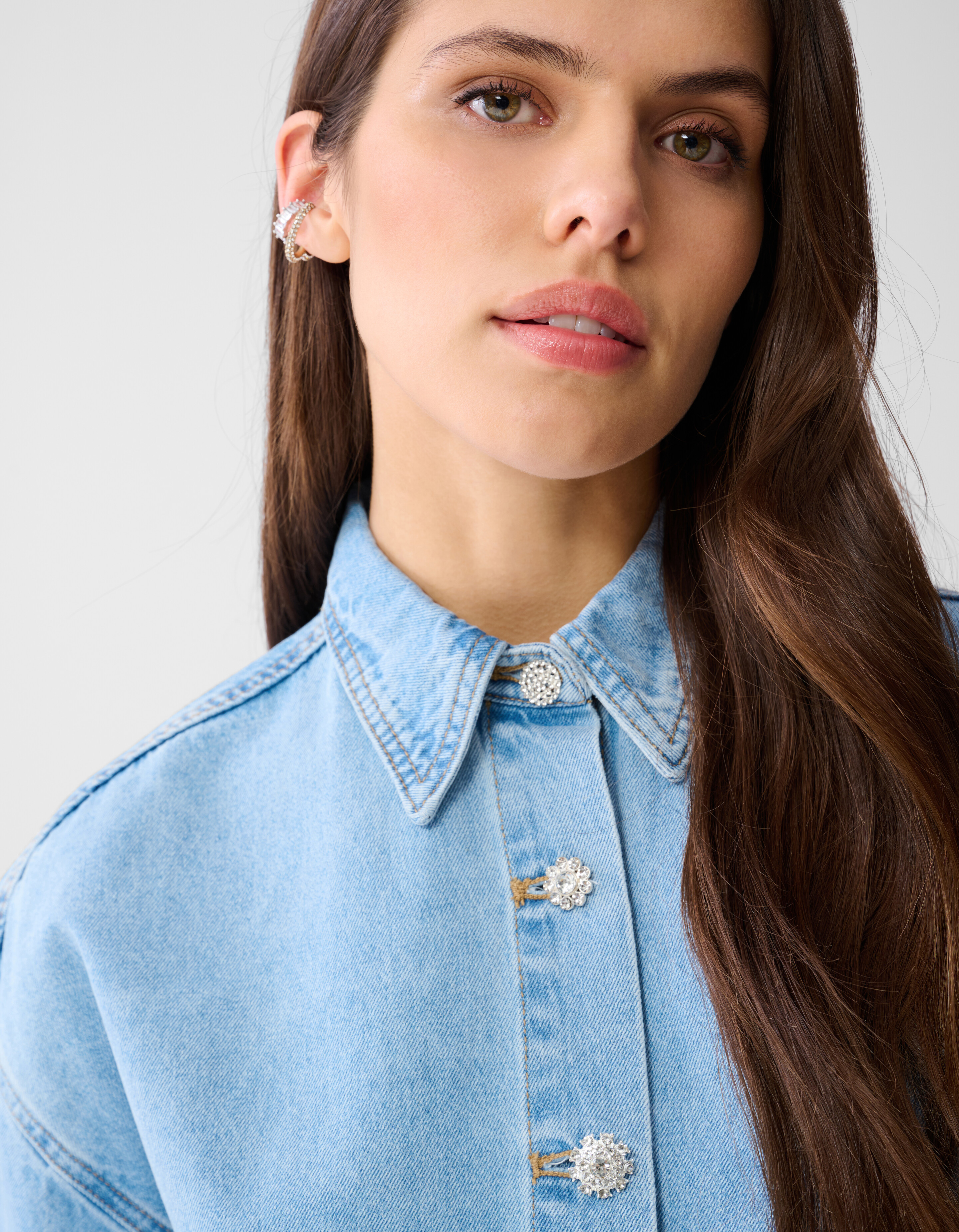Oversized Denim Blouse Bleached By Monica SHOEBY WOMEN