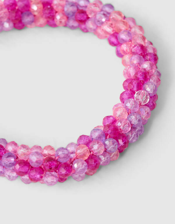 Beaded Haarelastiek Roze/Paars SHOEBY ACCESSOIRES