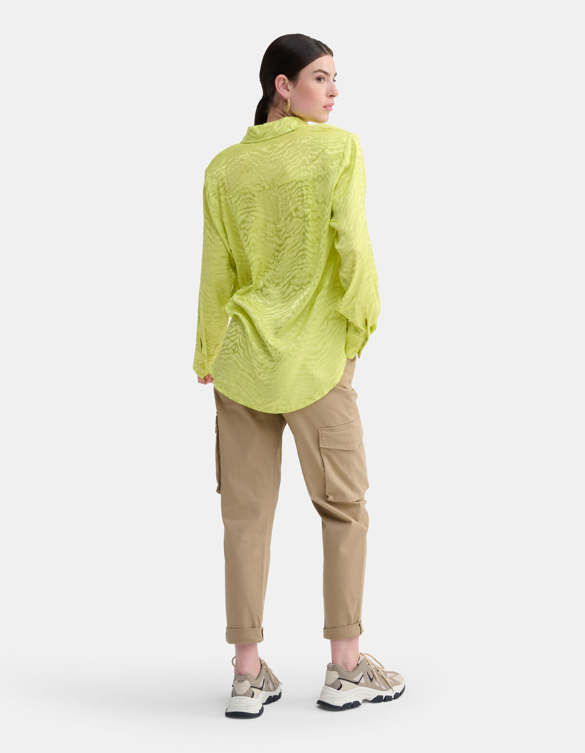 Jacquard Blouse Limoen Groen SHOEBY WOMEN