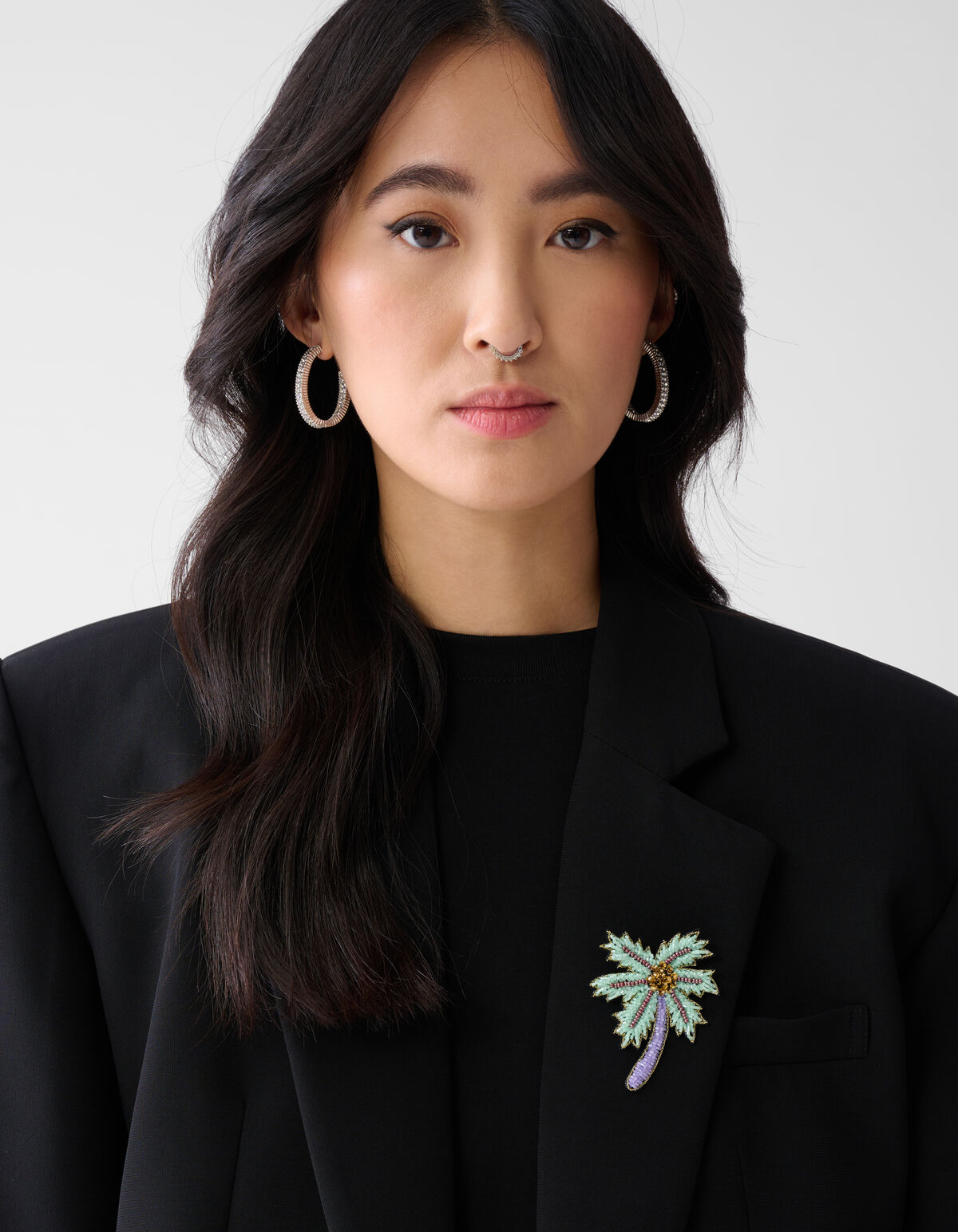 Beaded Palmboom Broche Lichtpaars SHOEBY ACCESSOIRES