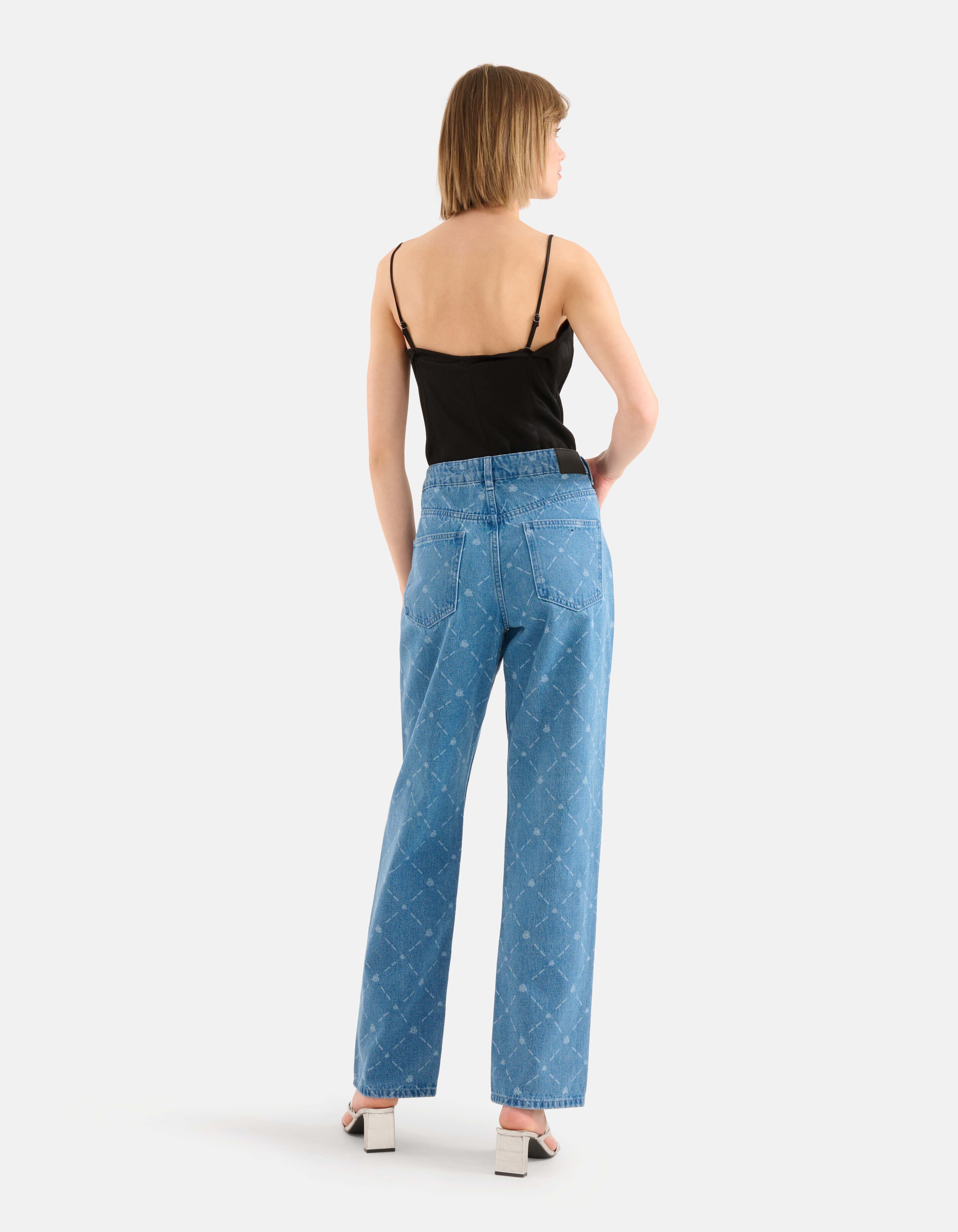 Printed Straight Jeans Blauw SHOEBY WOMEN