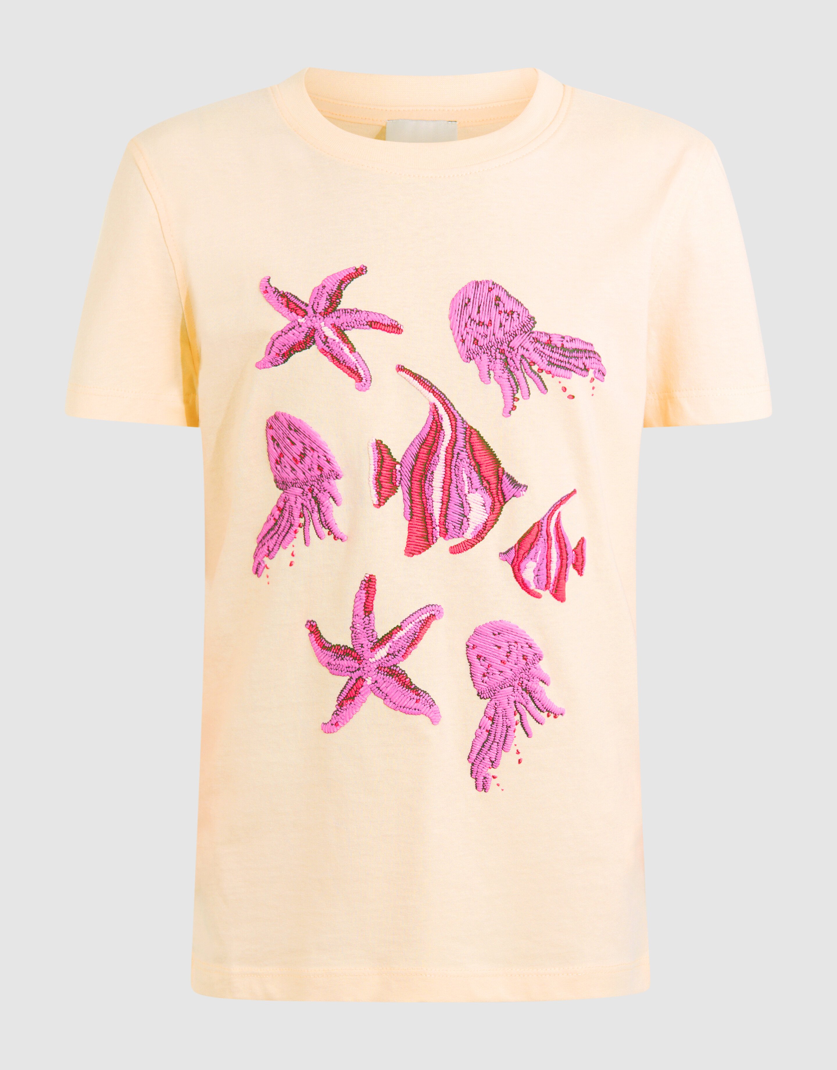 Mixed Sea Artwork T-shirt Gebroken Wit SHOEBY GIRLS