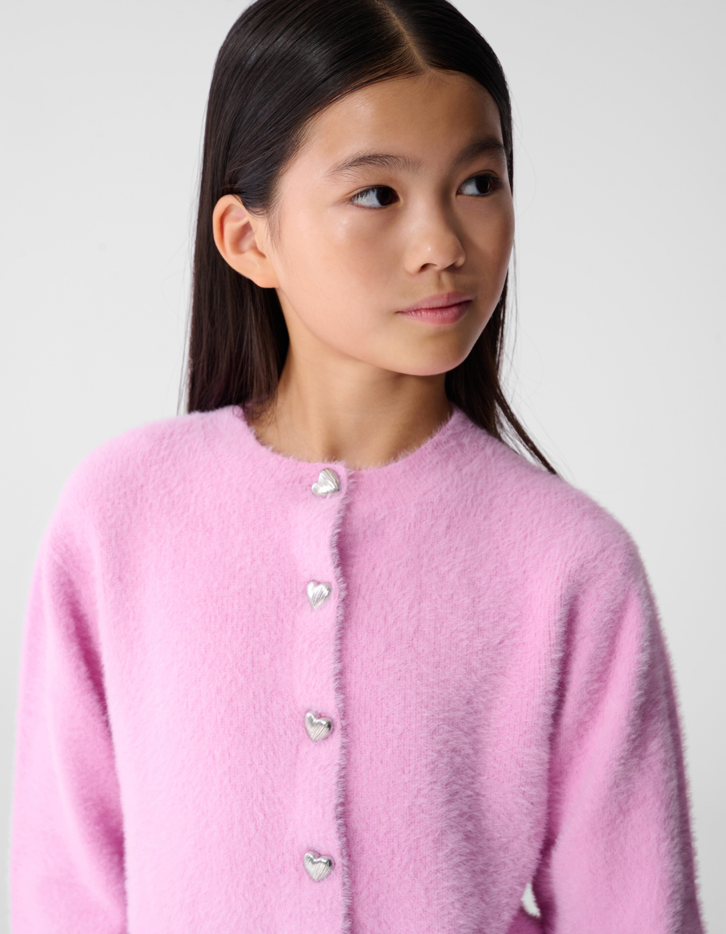 Fluffy Button Vest Roze SHOEBY GIRLS