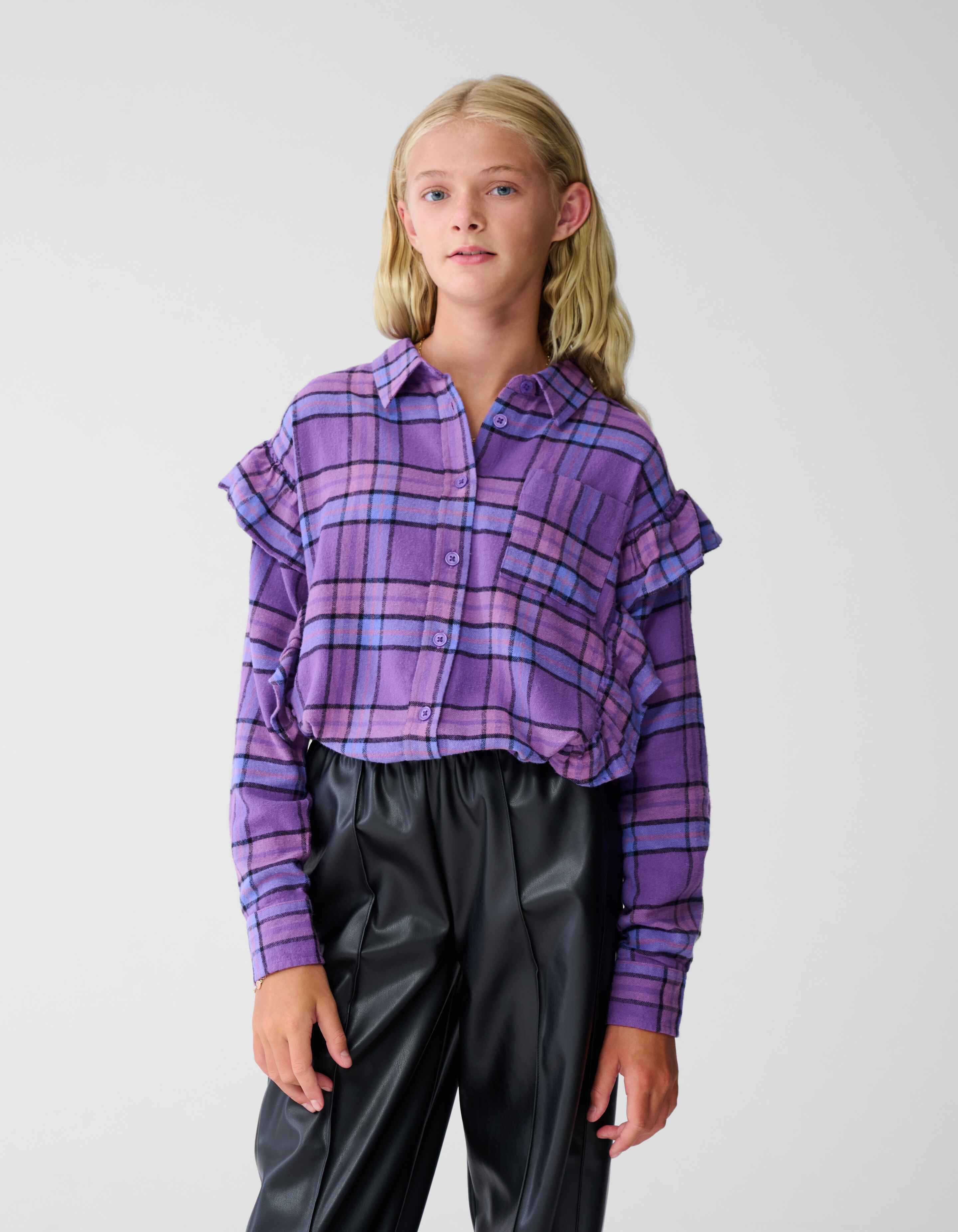 Ruiten Ruffle Blouse Paars SHOEBY GIRLS