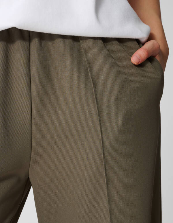 Basis Wide Leg Broek Donkergroen SHOEBY WOMEN