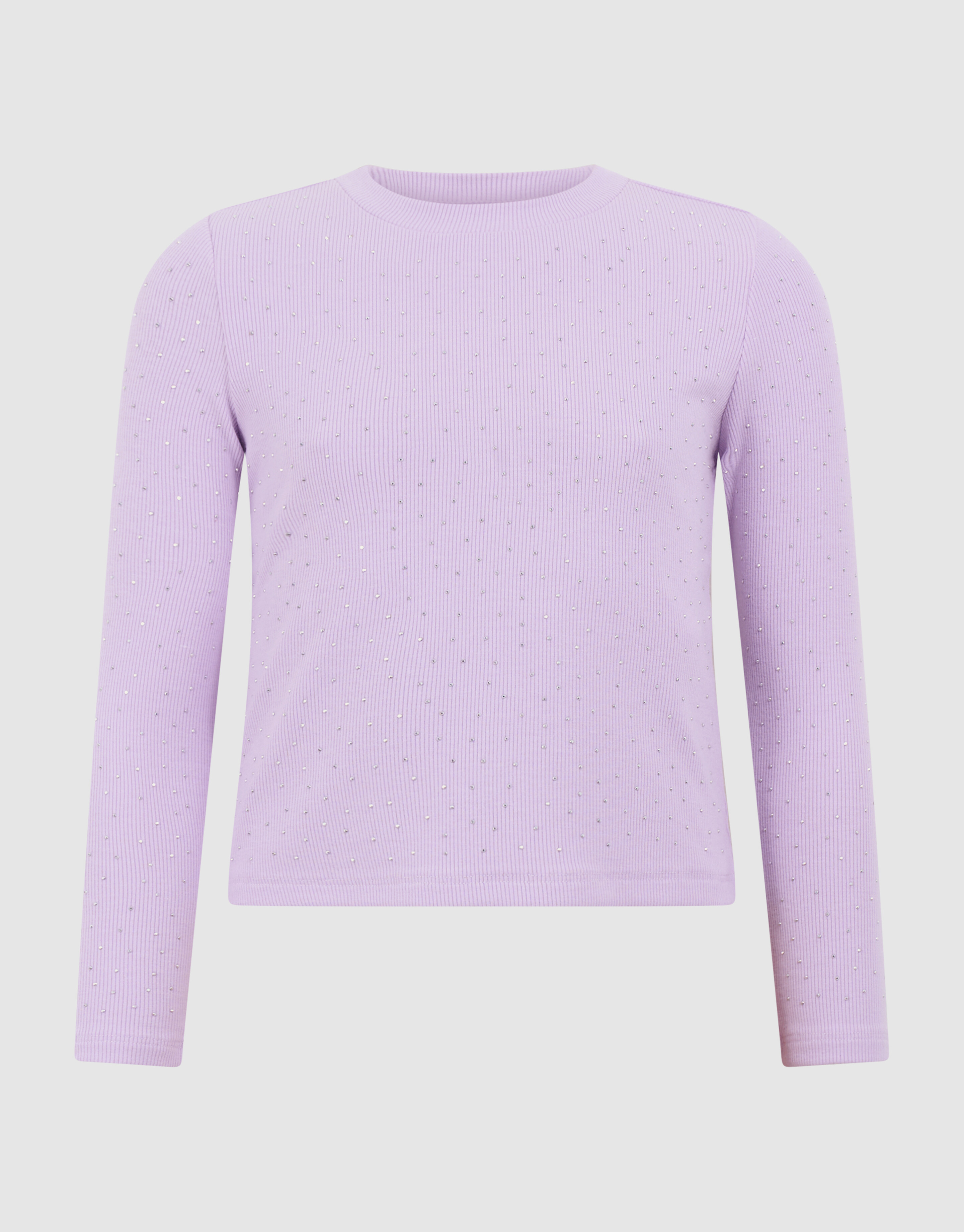 Strass Rib Longsleeve Top Lichtpaars SHOEBY GIRLS