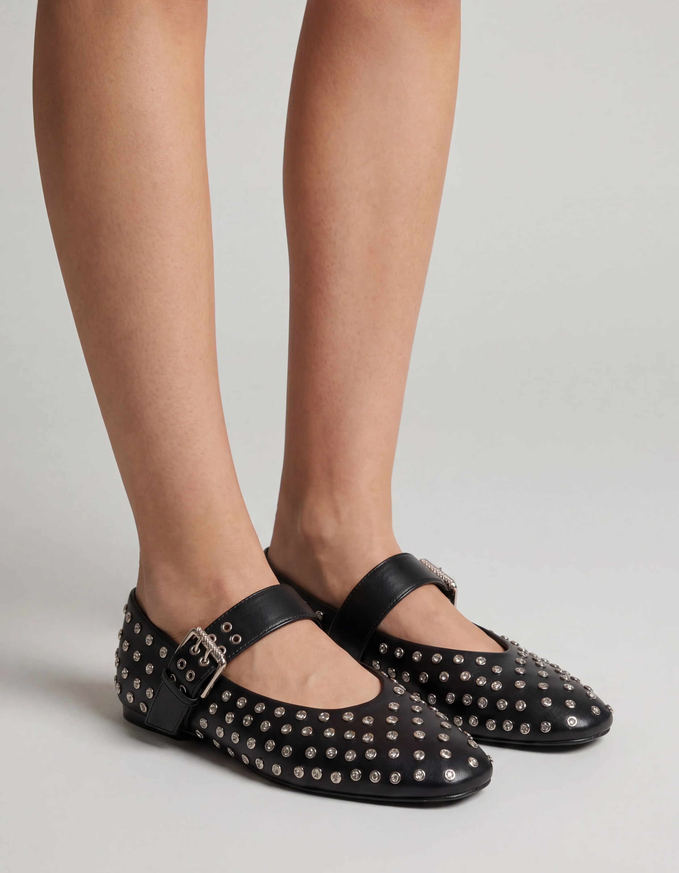 Strass Studs Ballerina's Zwart SHOEBY SHOES