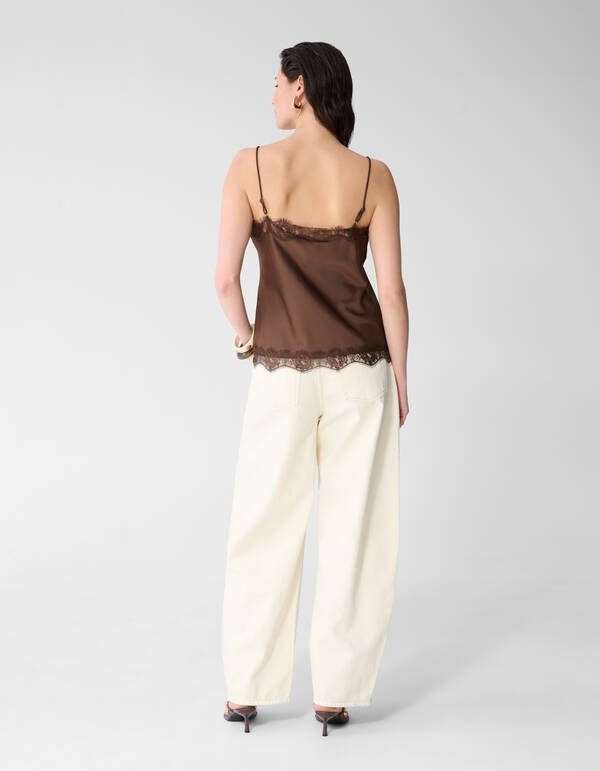 Satijnen Top Bruin SHOEBY WOMEN