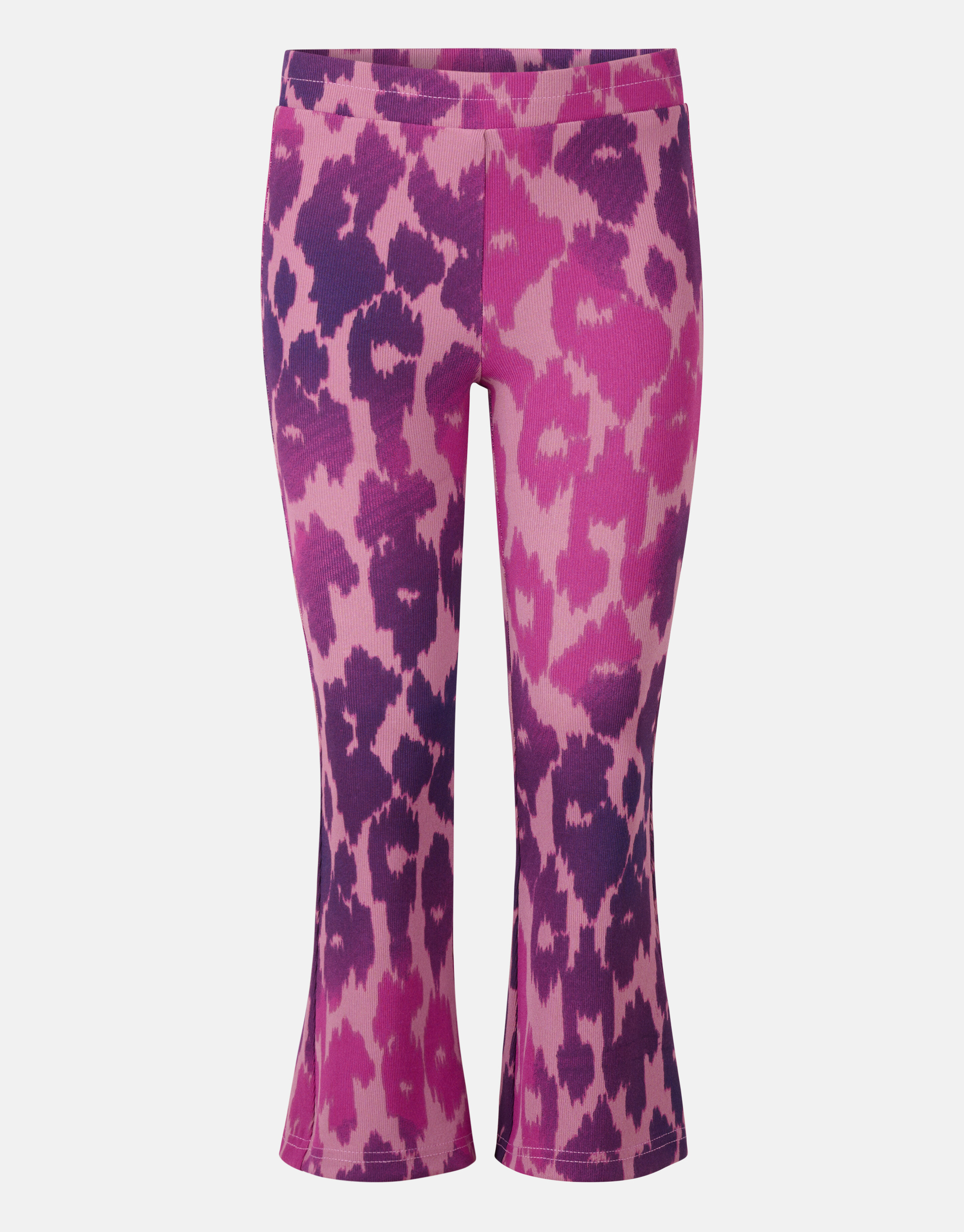 Leopard Rib Flared Broek Paars SHOEBY GIRLS