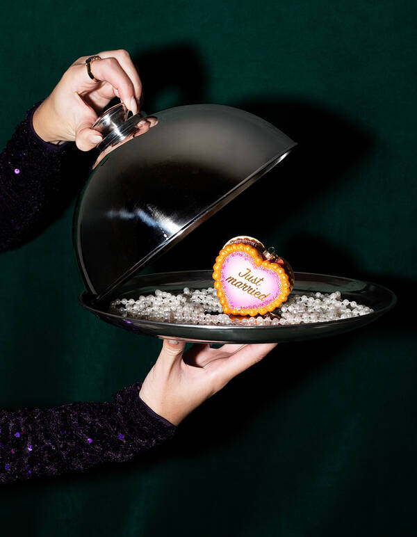 Just Married Kerstbal Roze By Fred SHOEBY ACCESSOIRES