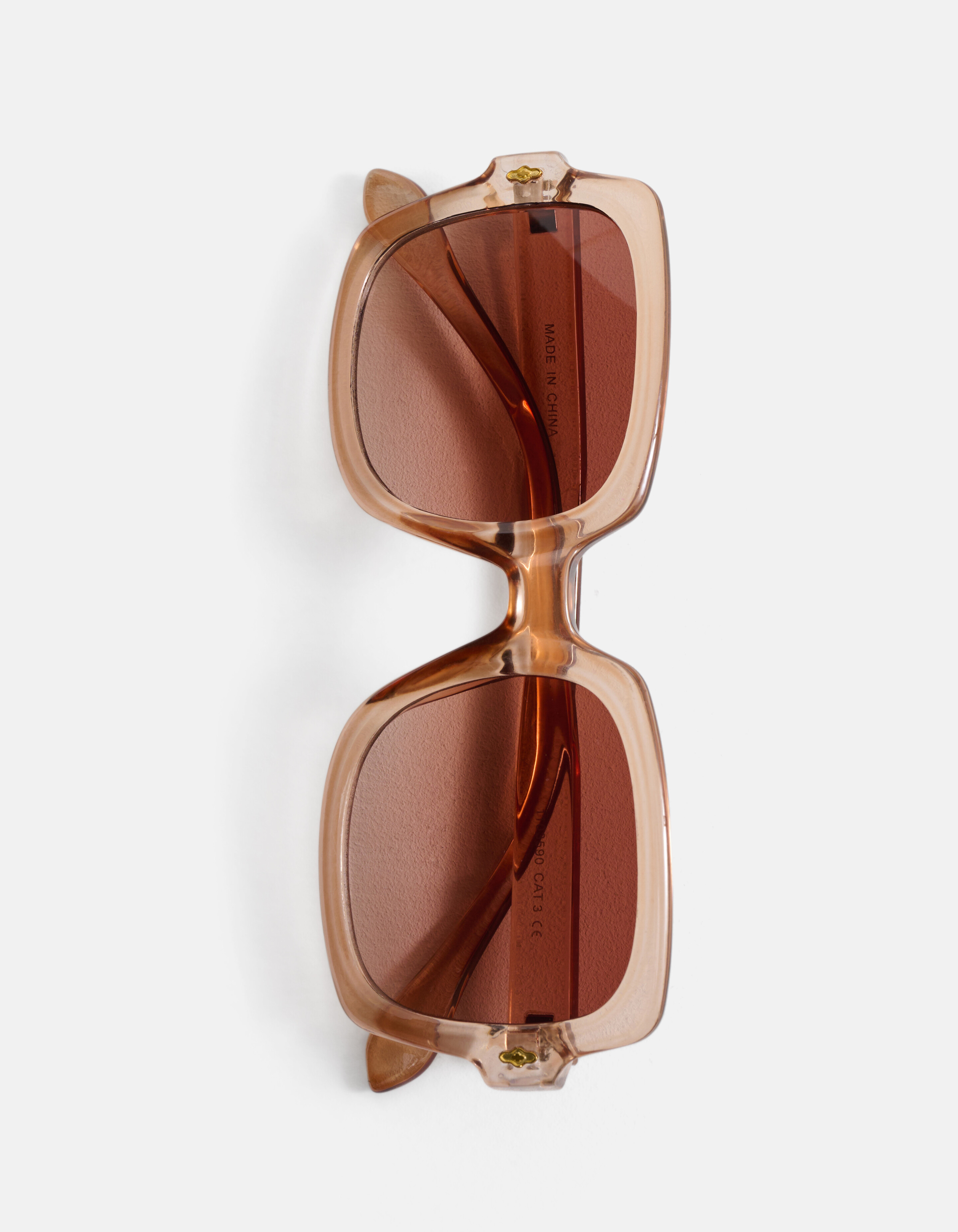 Oversized Zonnebril Lichtbruin SHOEBY ACCESSOIRES