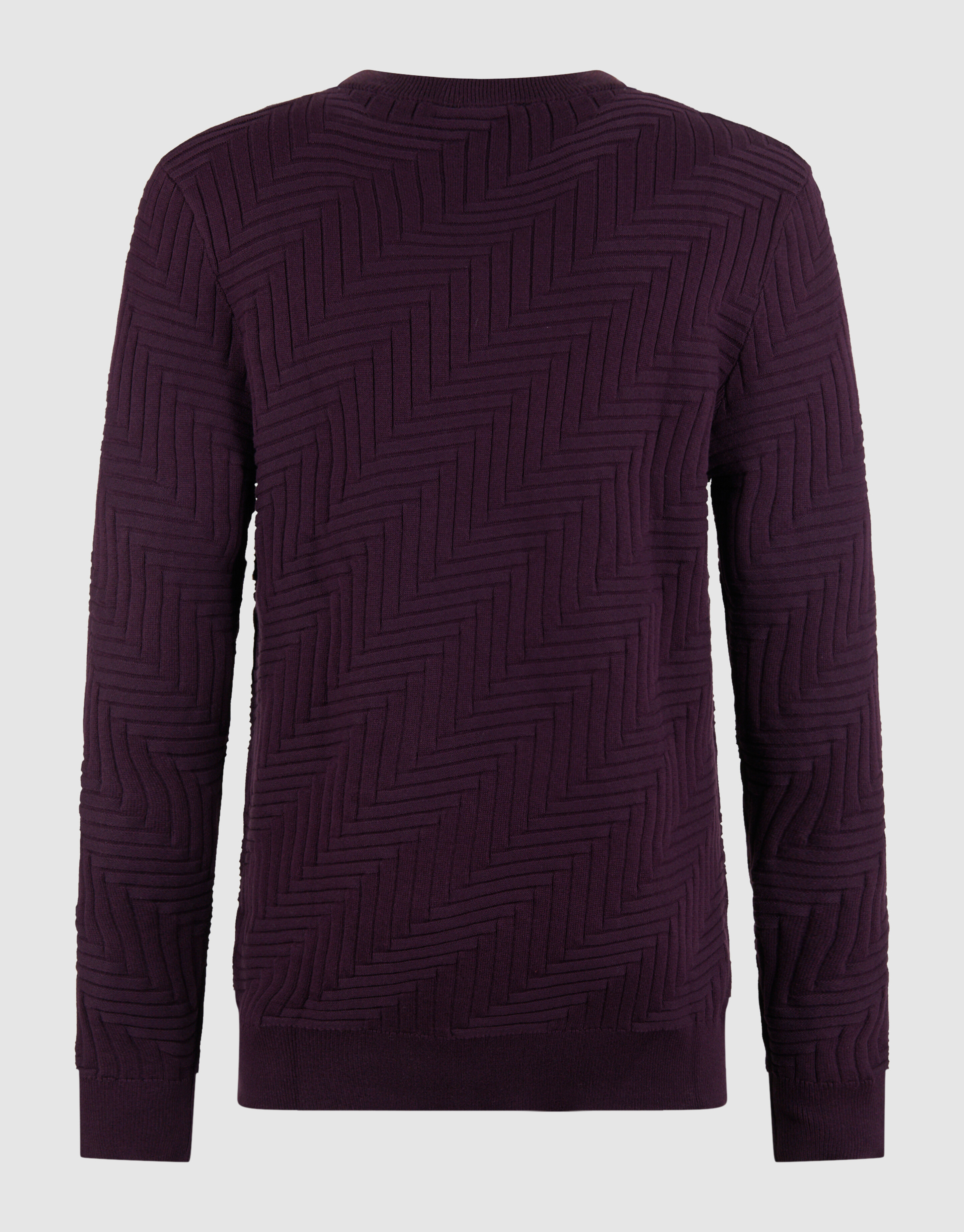 Structuur Knit Sweater Donkerrood SHOEBY MEN