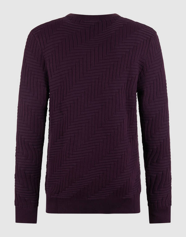Structuur Knit Sweater Donkerrood SHOEBY MEN
