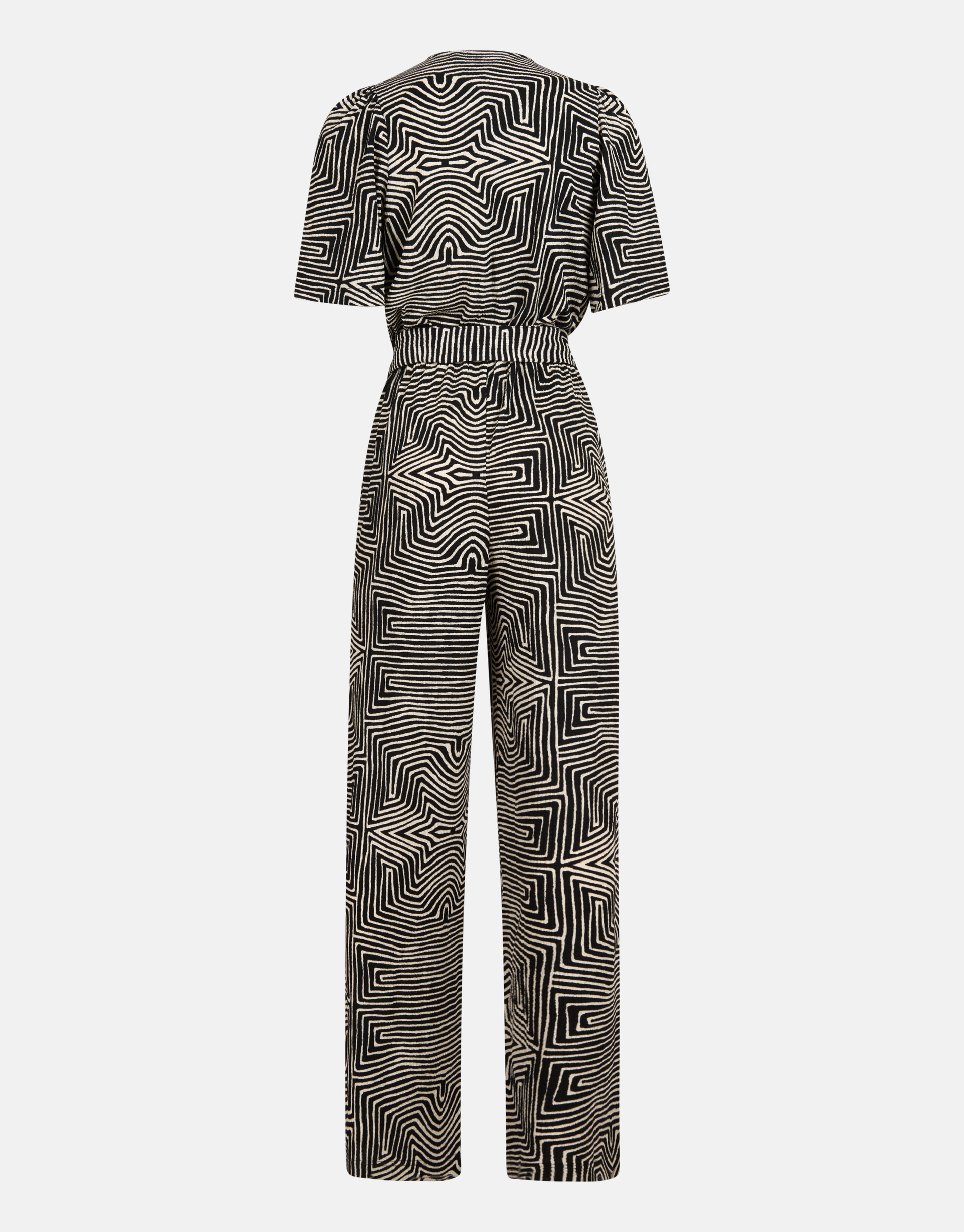 Crinkle Jumpsuit Zwart/Gebroken Wit SHOEBY WOMEN