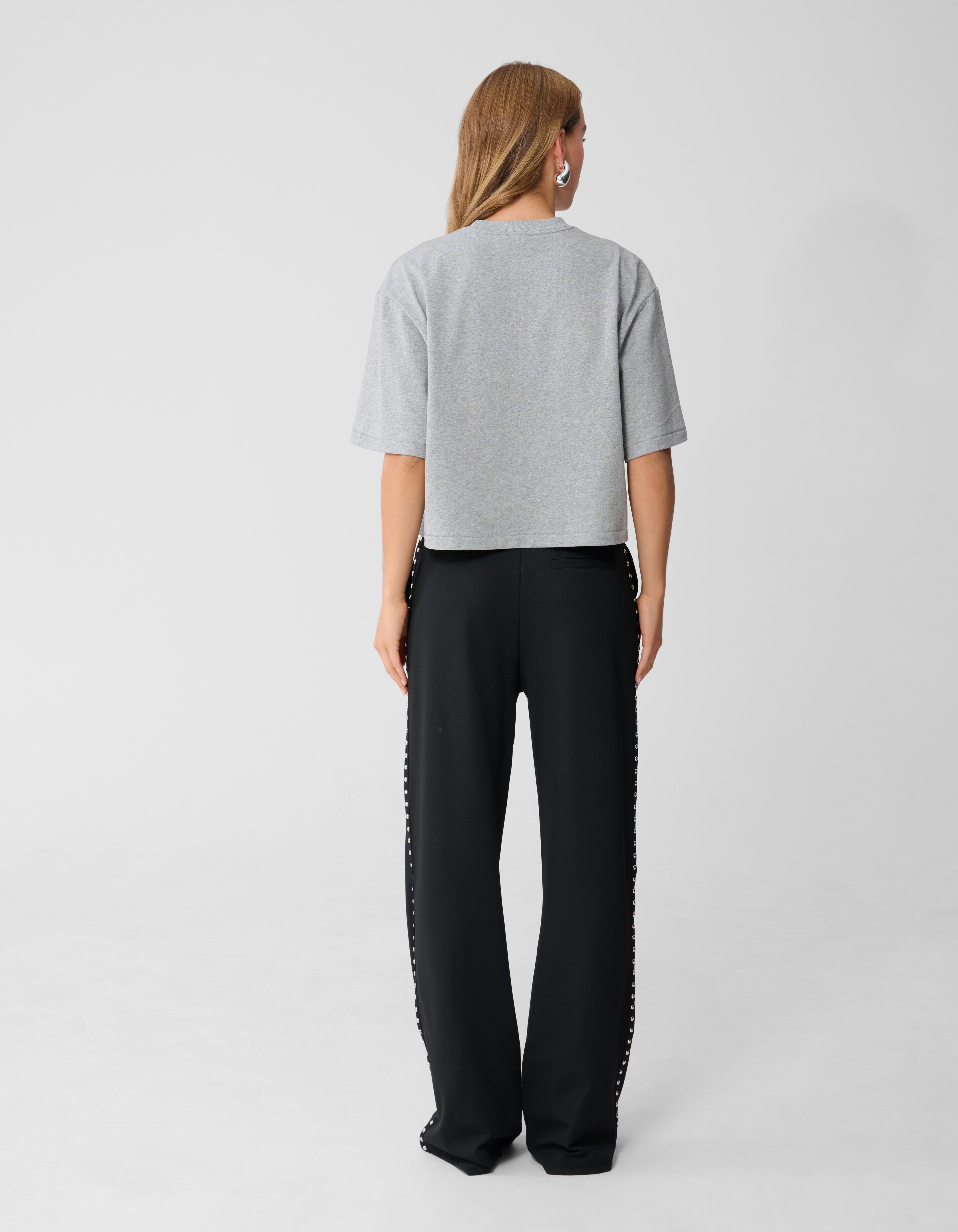 Cropped Boxy Fit T-shirt Lichtgrijs SHOEBY WOMEN