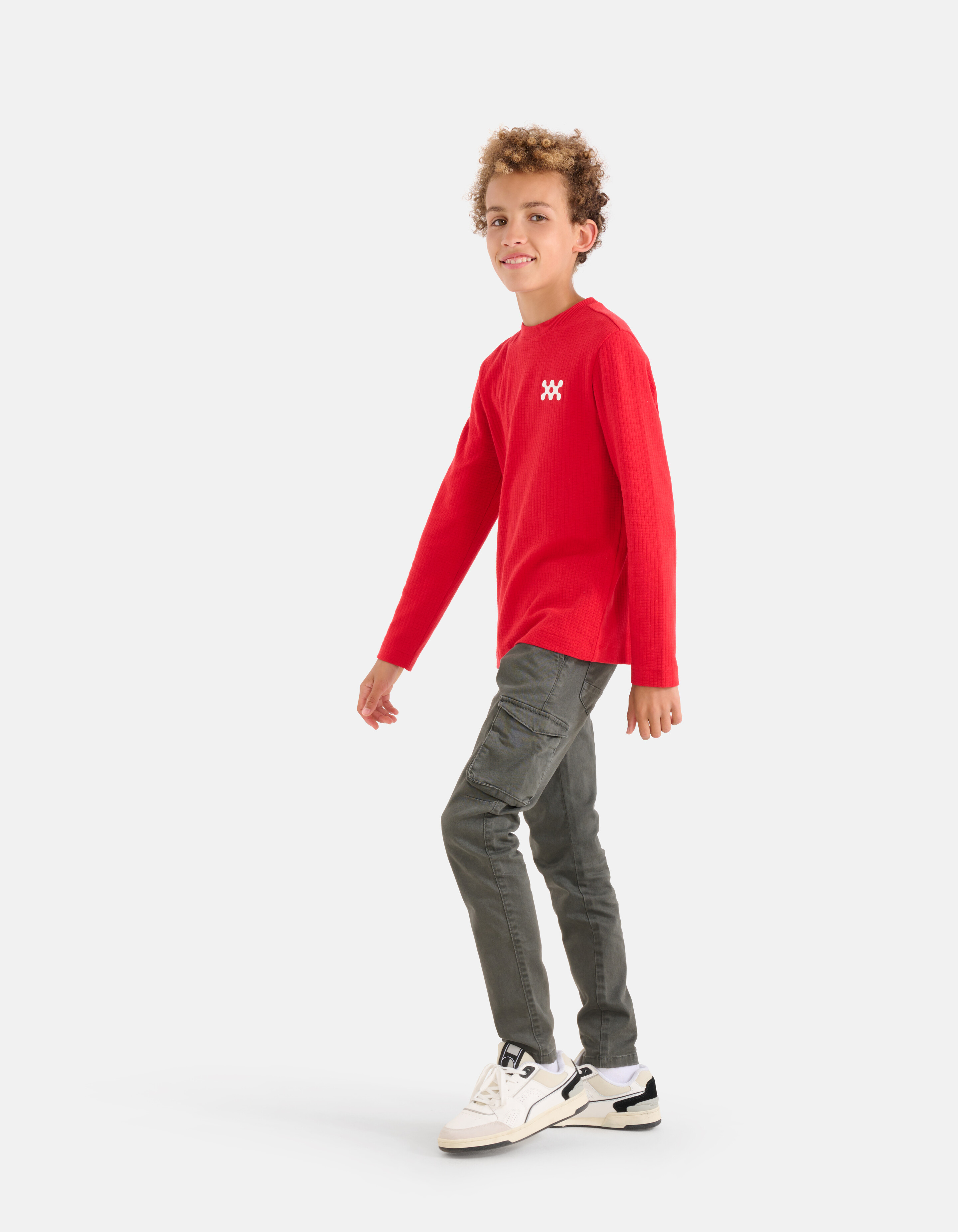 Structuur Longsleeve Rood SHOEBY BOYS