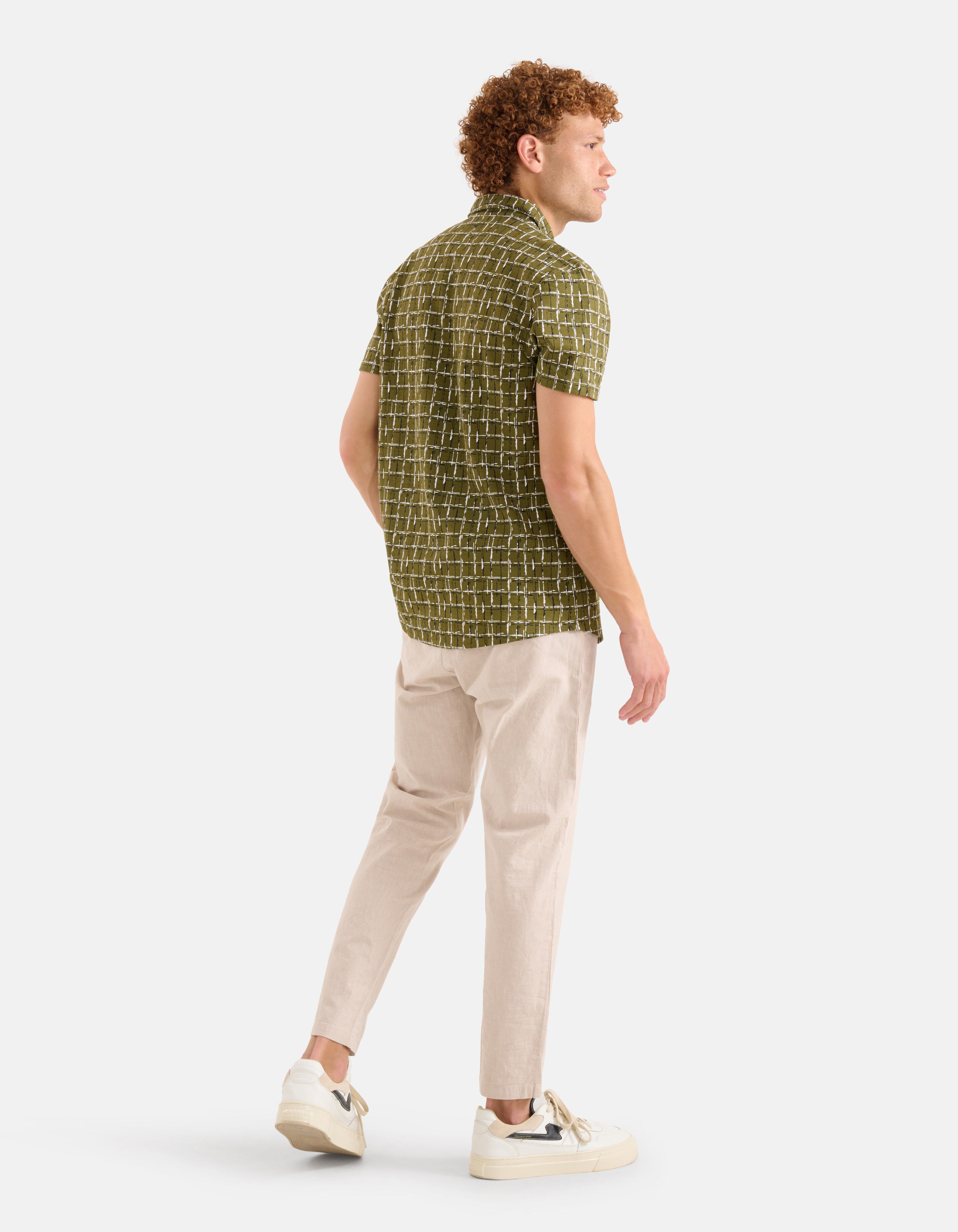 Printed Overhemd Donkergroen SHOEBY MEN