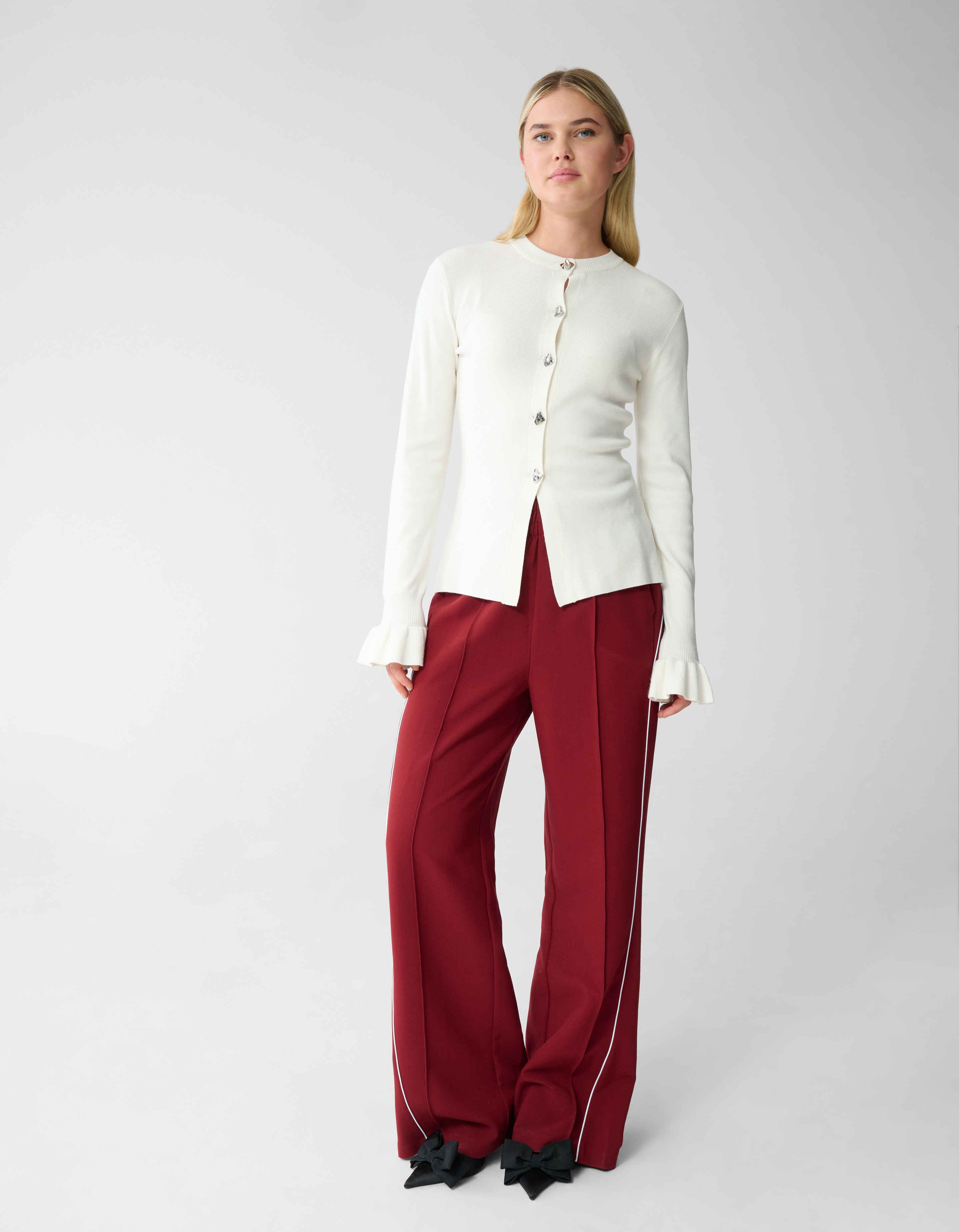Ruffle mouw Vest Gebroken Wit SHOEBY WOMEN