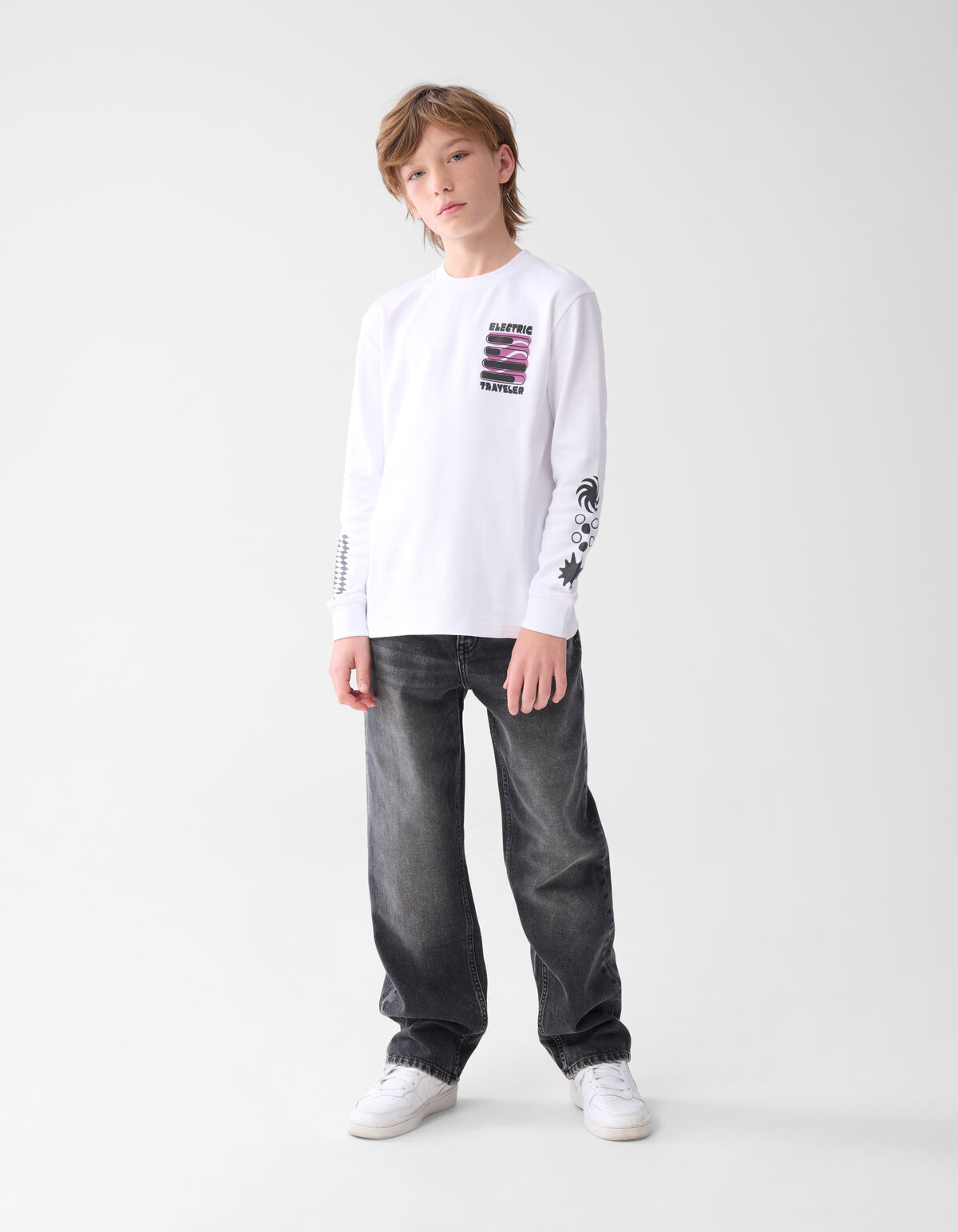 Artwork Longsleeve T-shirt Wit SHOEBY BOYS