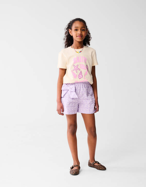 Jacquard Flower Short Paars SHOEBY GIRLS