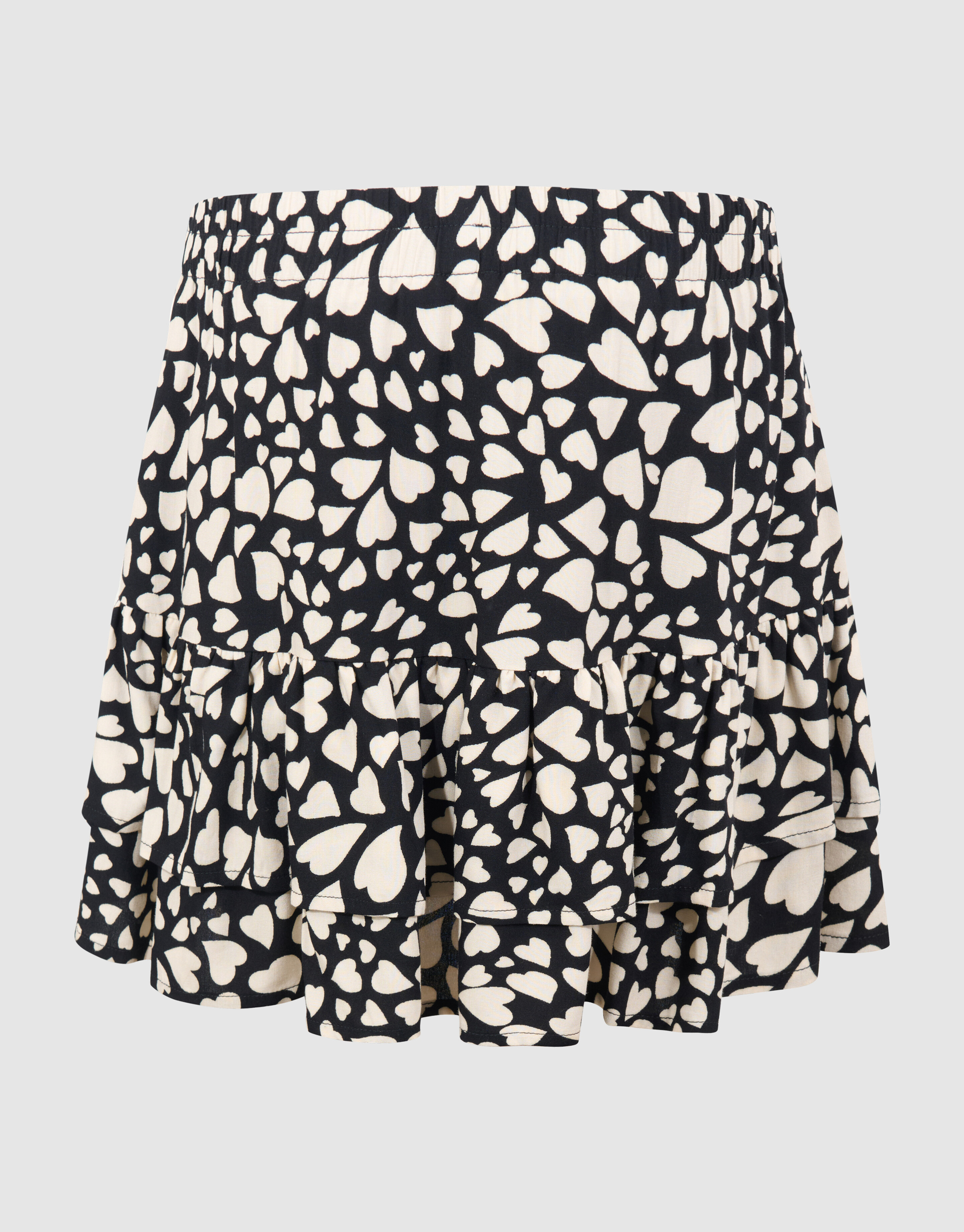 Heart Ruffle Mini Rok Zwart SHOEBY GIRLS
