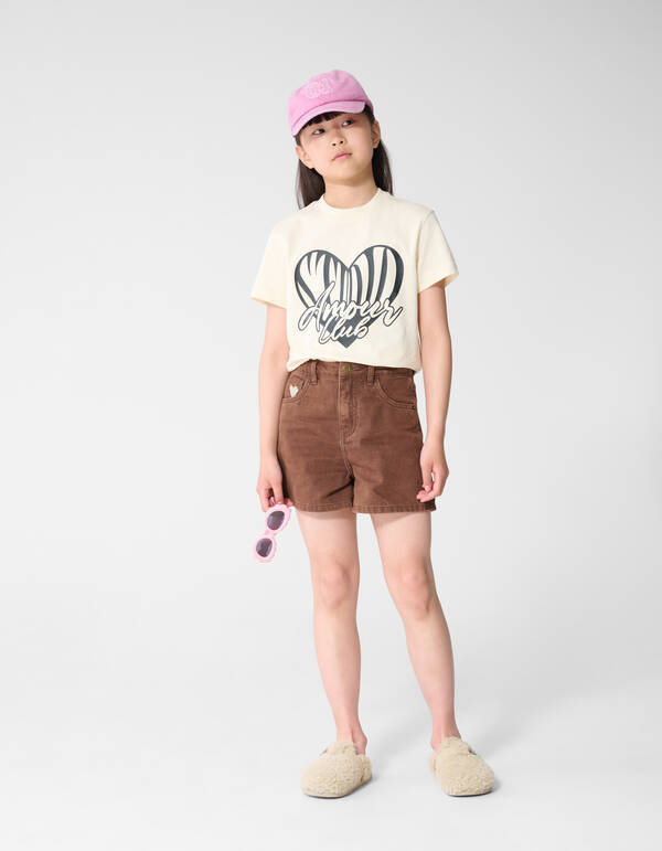 Heart Club Artwork T-shirt Gebroken Wit SHOEBY GIRLS