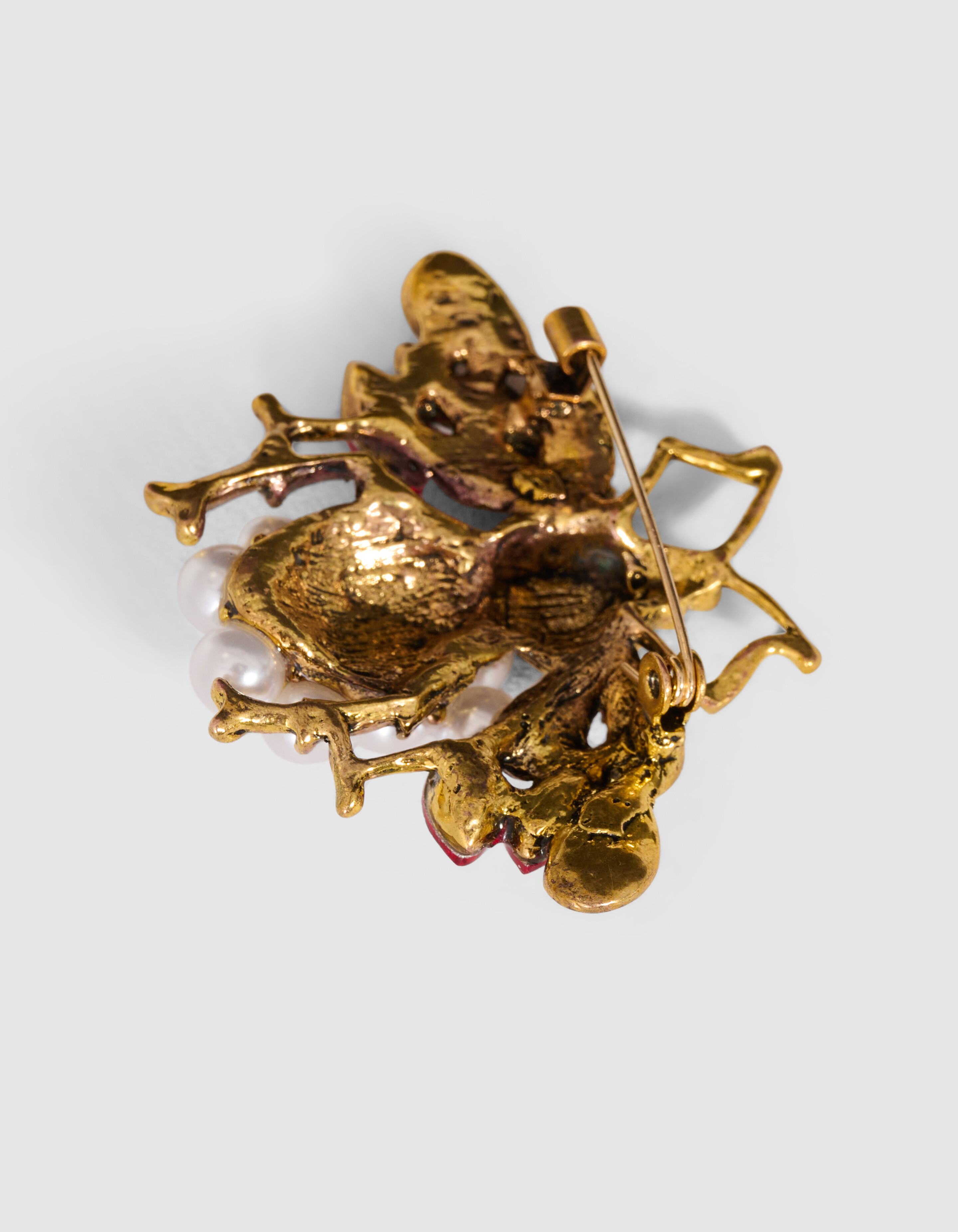 Parel Fly Broche Rood/Goud SHOEBY ACCESSOIRES