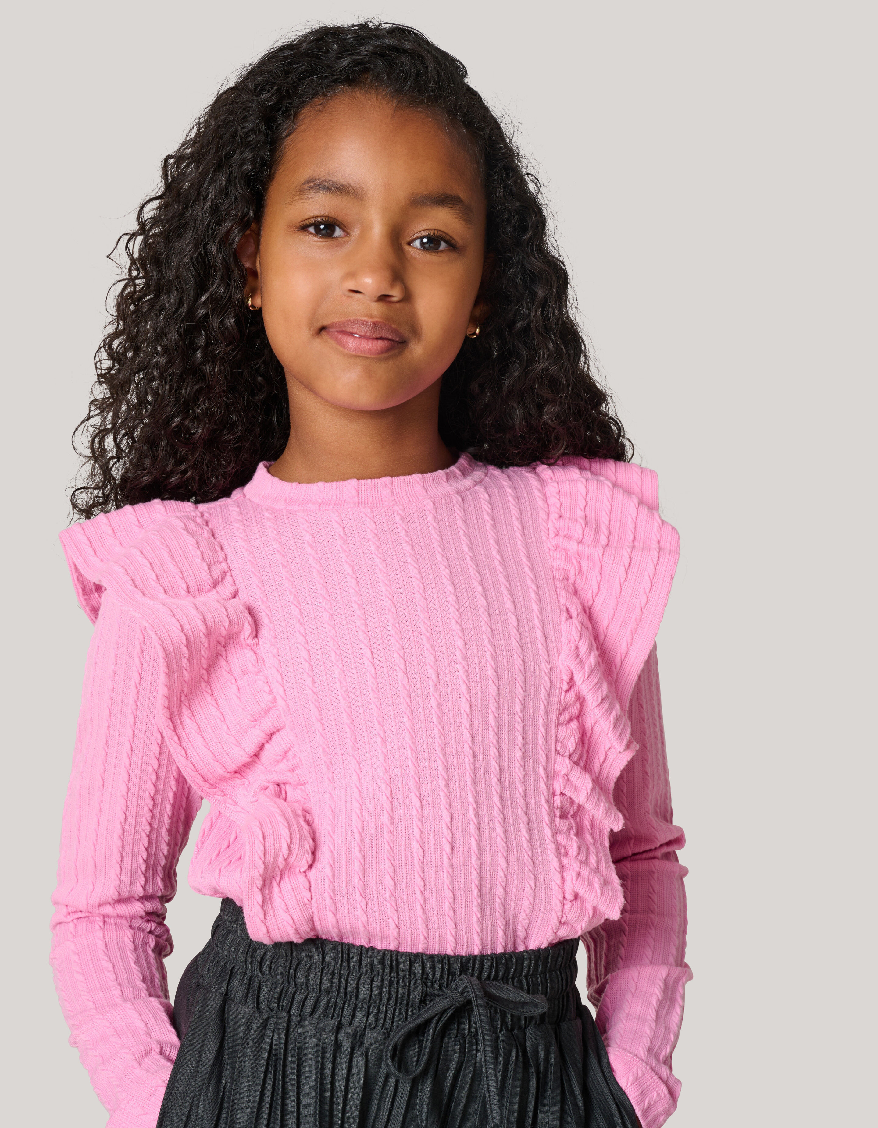 Kabel Ruffle Top Roze SHOEBY GIRLS