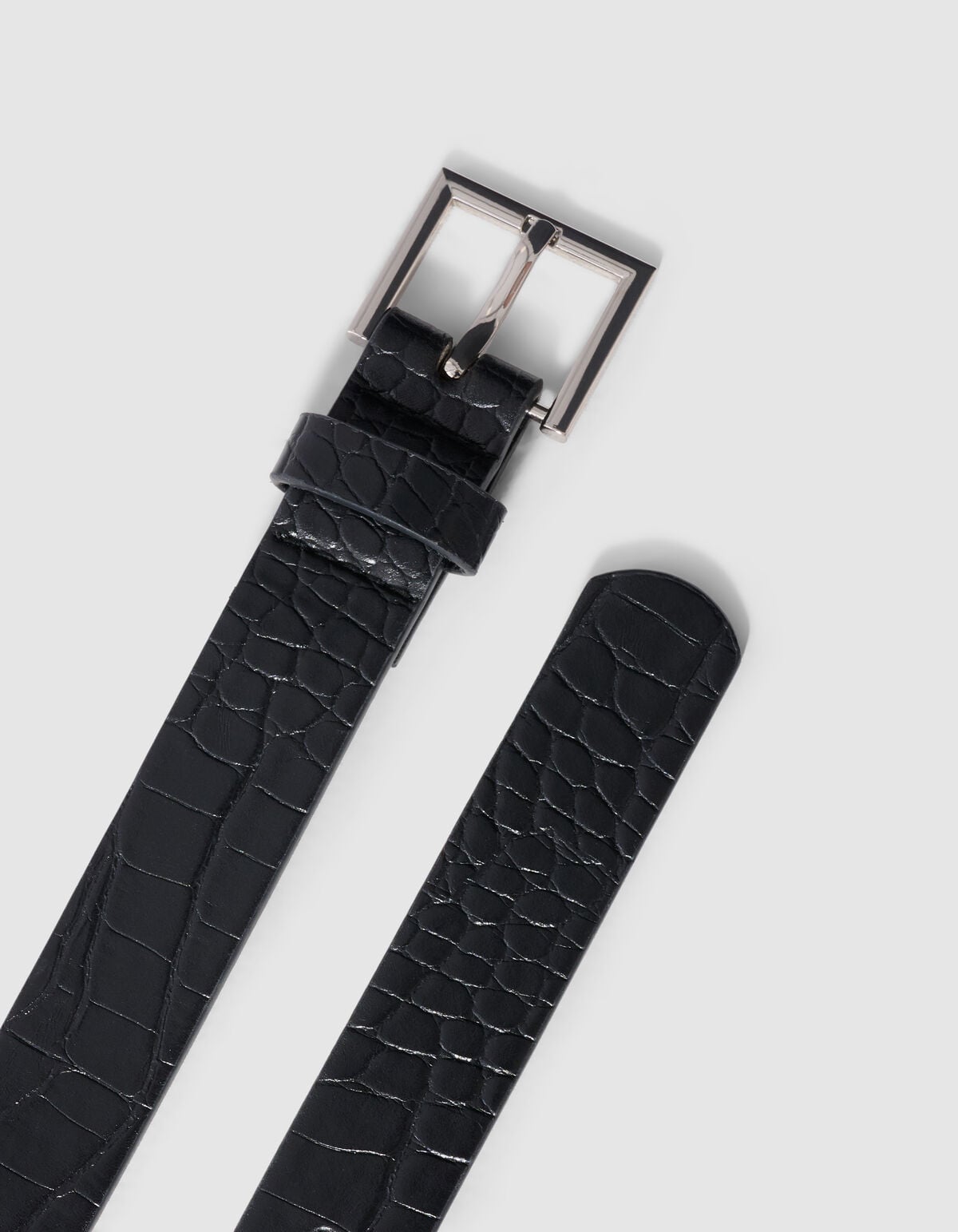 Croco Riem Zwart/Zilver SHOEBY ACCESSOIRES