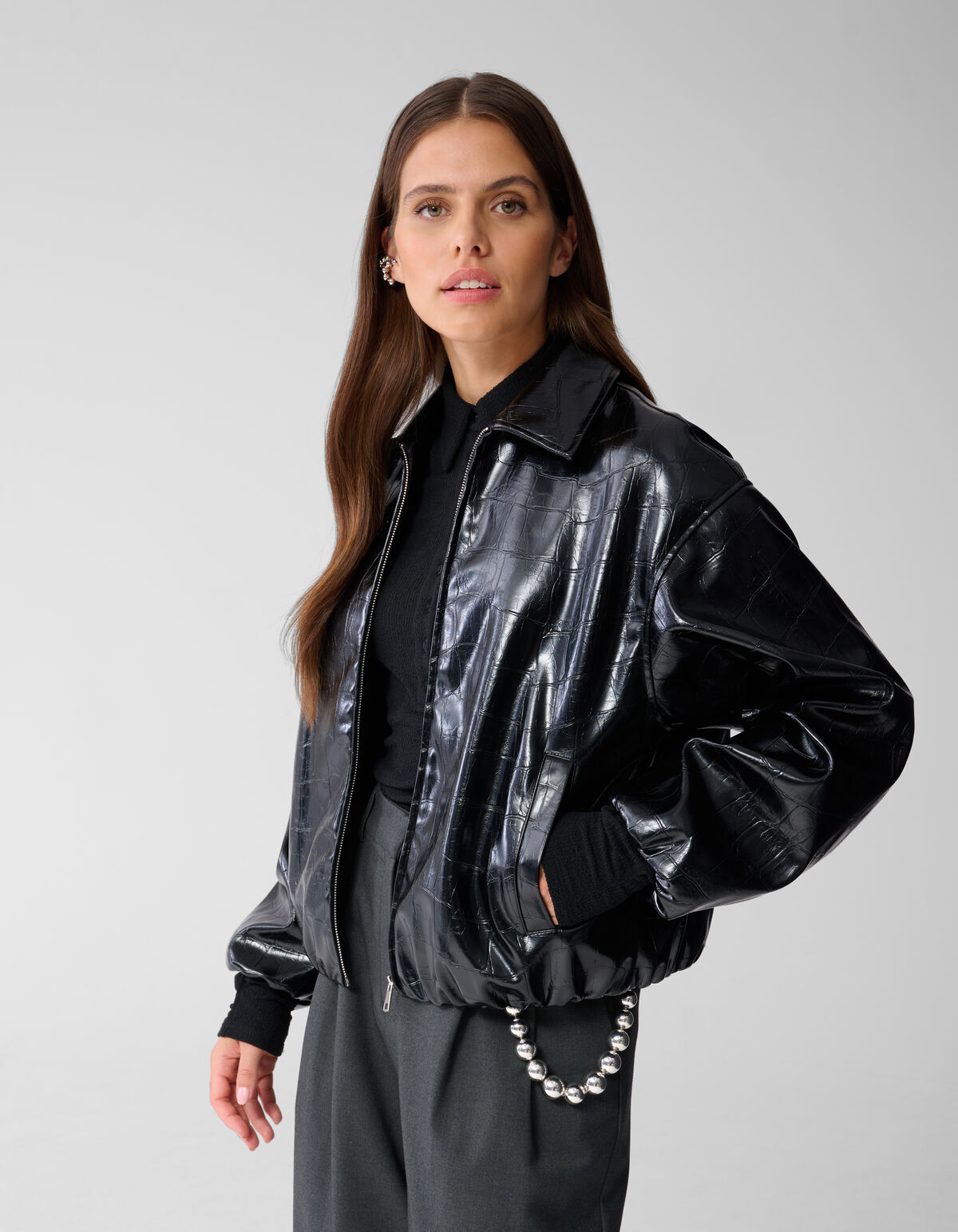 Oversized Croco Bomber Jack Zwart SHOEBY WOMEN