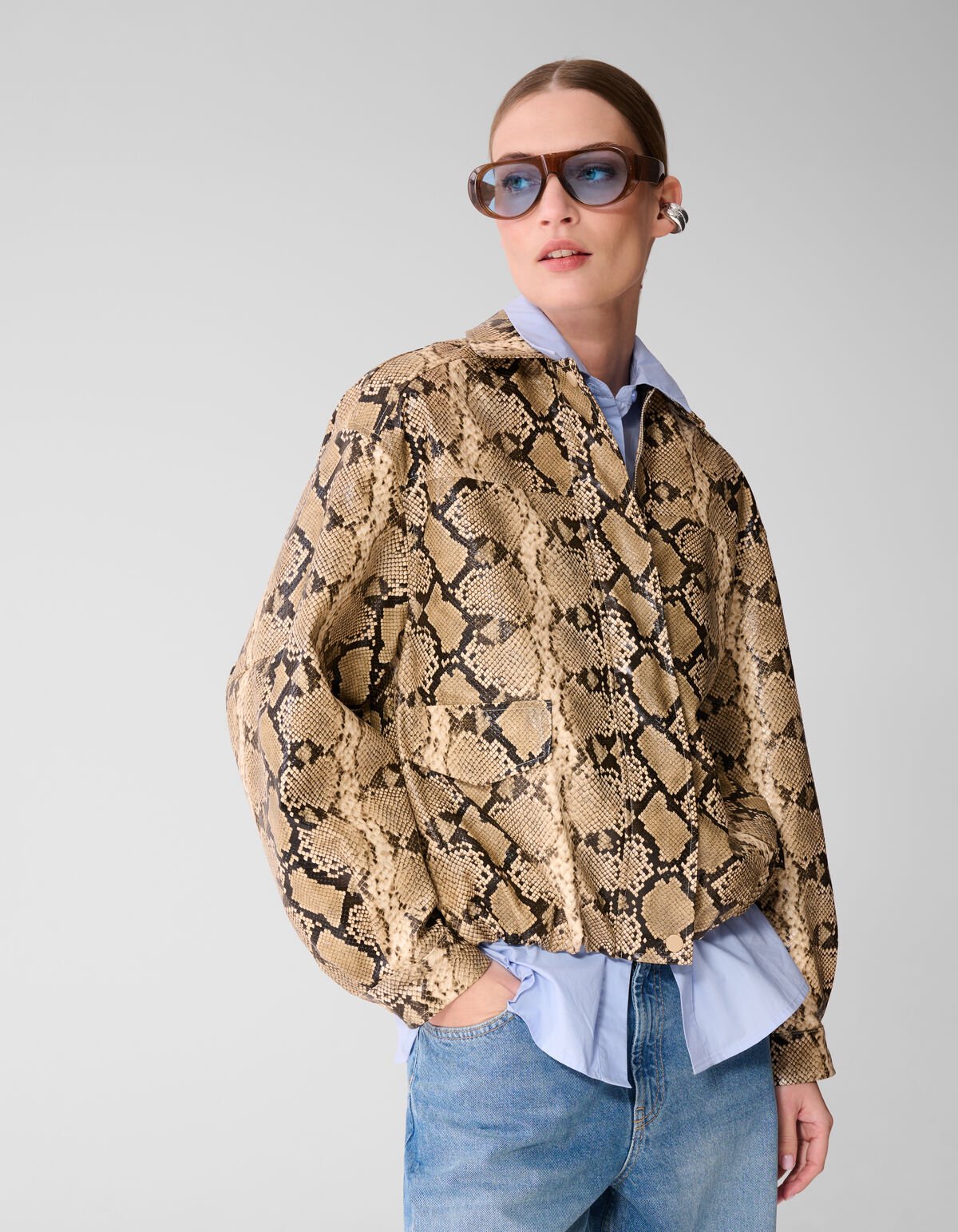 Oversized Snake Jack Lichtbruin SHOEBY WOMEN