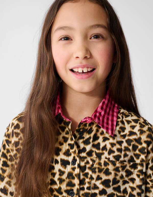 Mix Leopard Blouse Lichtbruin SHOEBY GIRLS