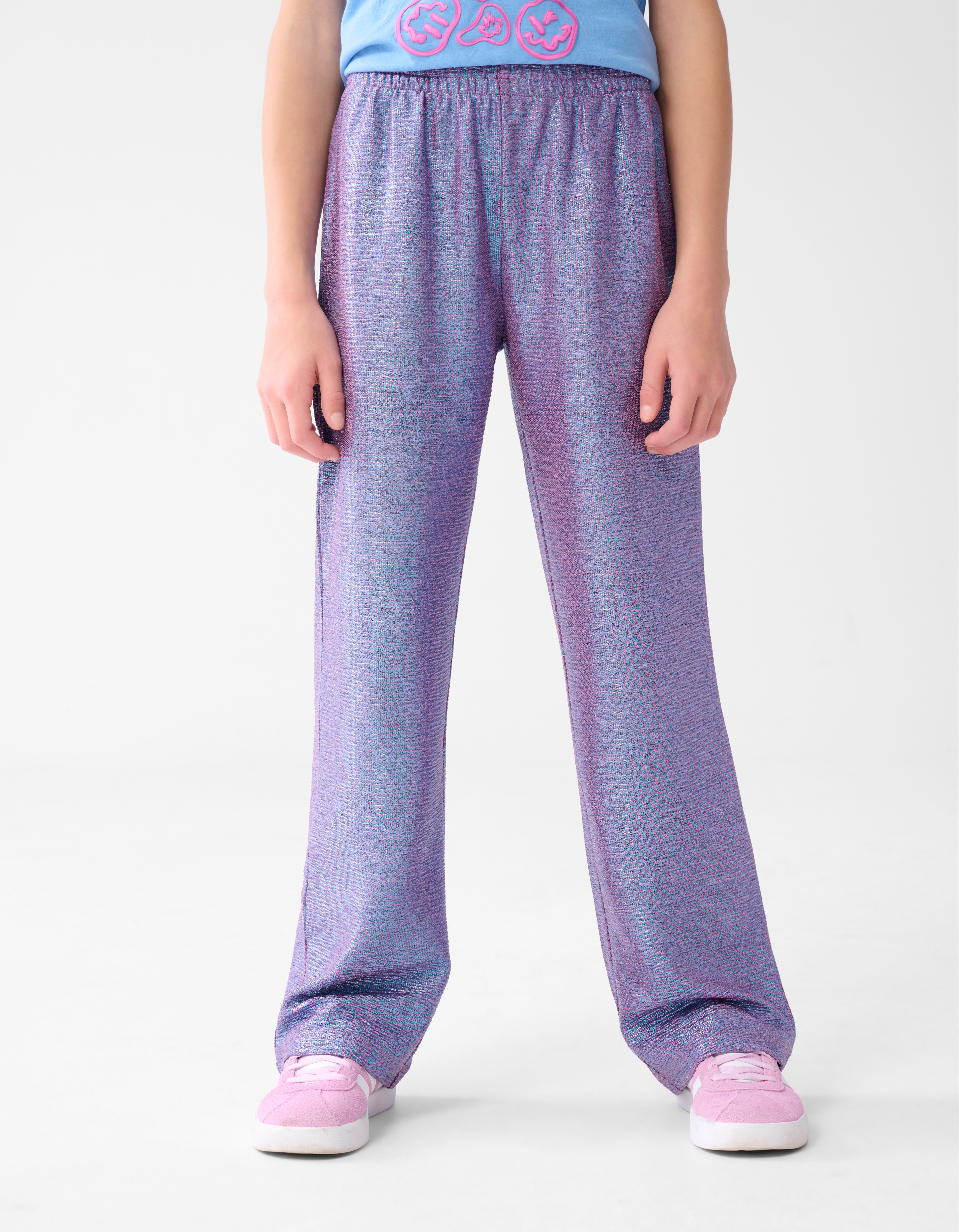 Metallic Wide Leg Broek Paars SHOEBY GIRLS