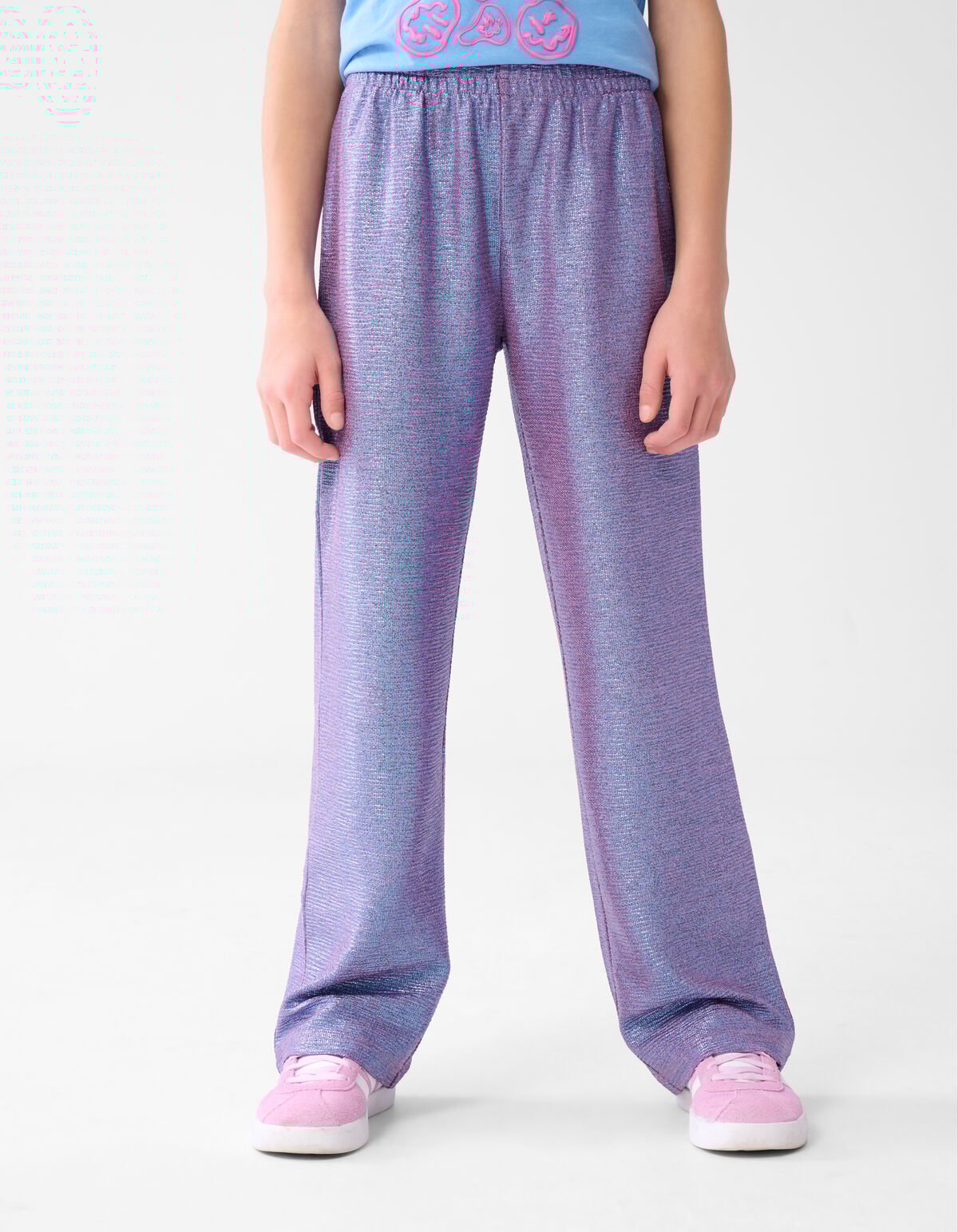Metallic Wide Leg Broek Paars SHOEBY GIRLS