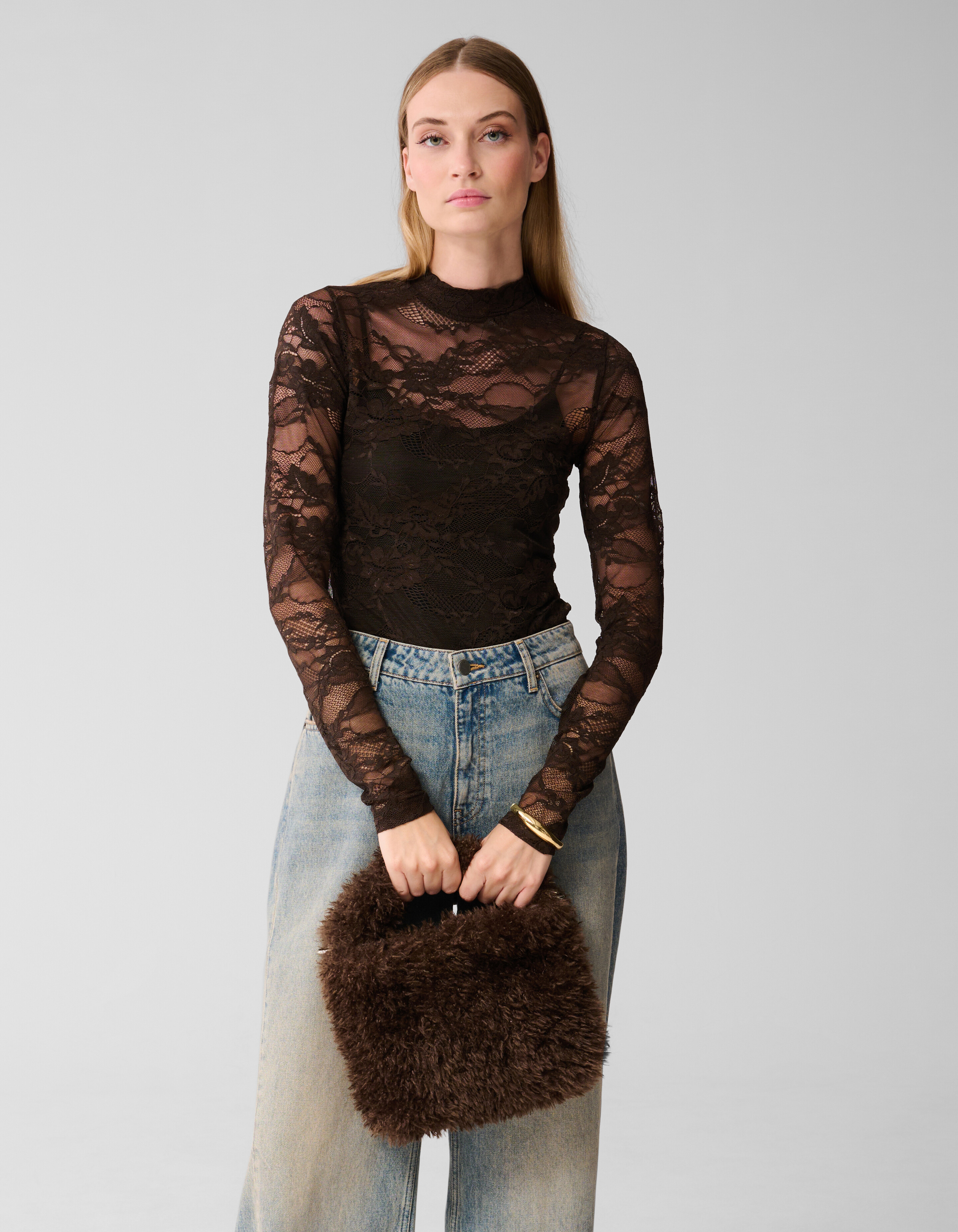 Fluffy Fur Tas Donkerbruin SHOEBY ACCESSOIRES