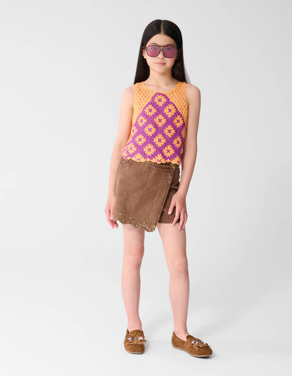 Crochet Top Oranje SHOEBY GIRLS