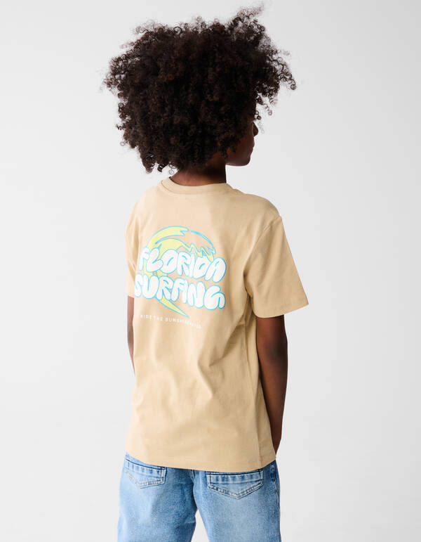 Florida Artwork T-shirt Beige SHOEBY BOYS