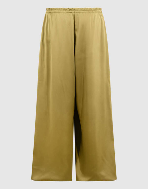 Satijnen Loose Fit Broek Groen By Fred SHOEBY WOMEN