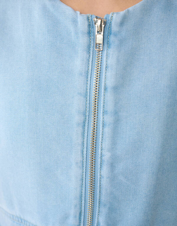 Puffy Denim Gilet Lichtblauw SHOEBY GIRLS