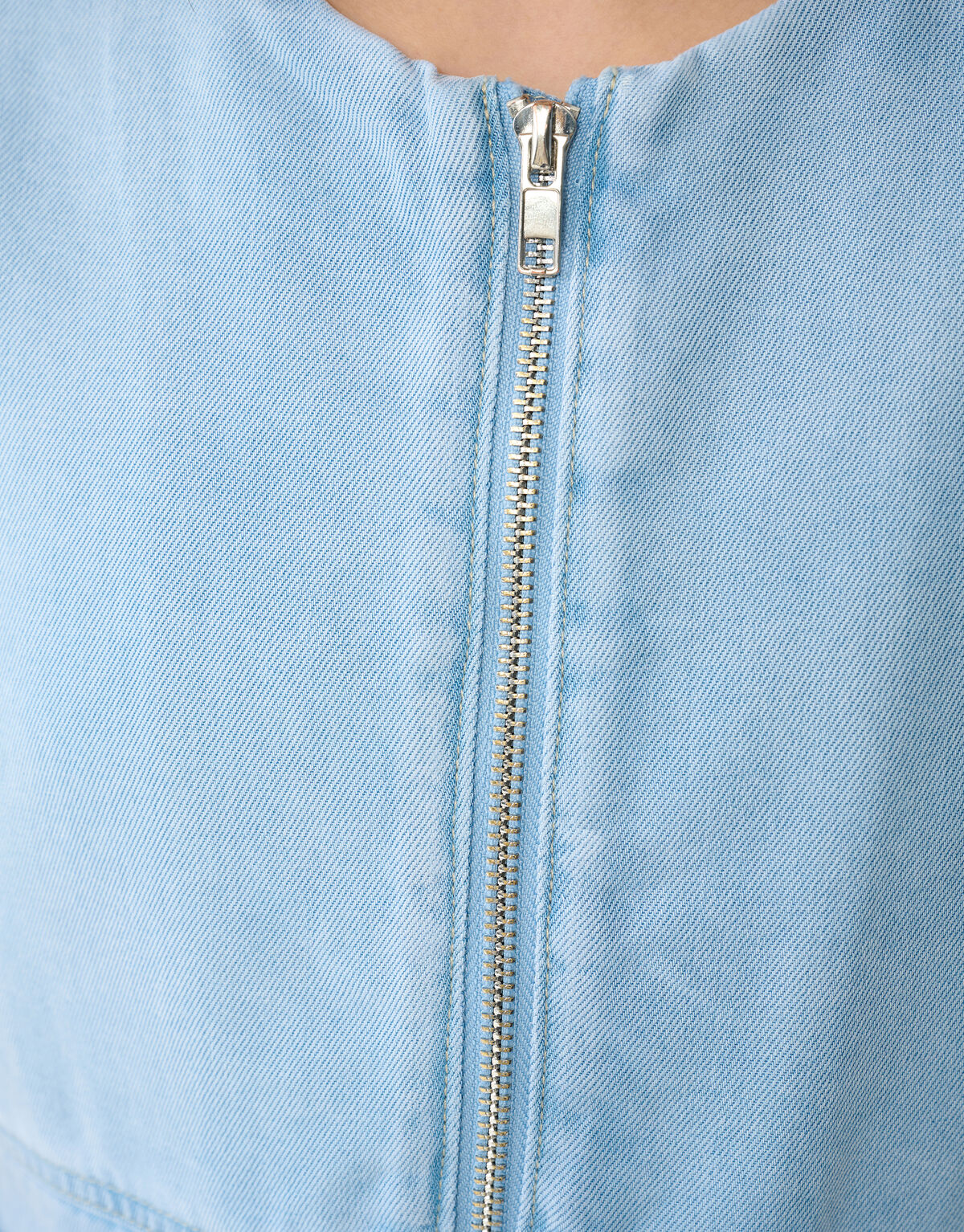 Puffy Denim Gilet Lichtblauw SHOEBY GIRLS