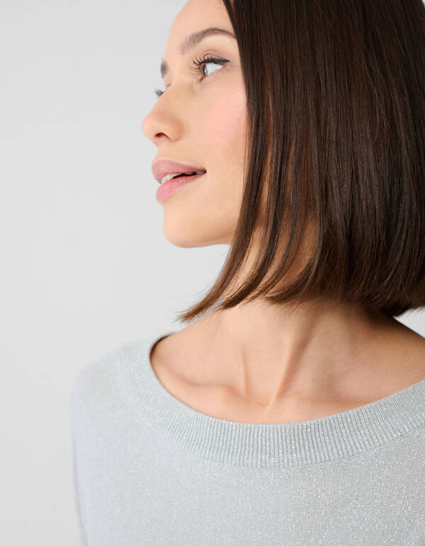 Glitter Vleermuis Trui Lichtgrijs SHOEBY WOMEN