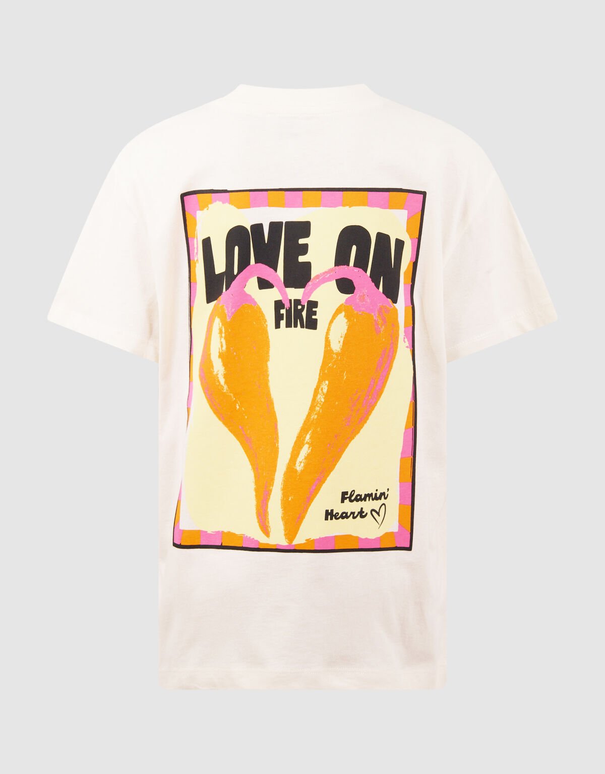 Flame Artwork T-shirt Gebroken Wit SHOEBY GIRLS