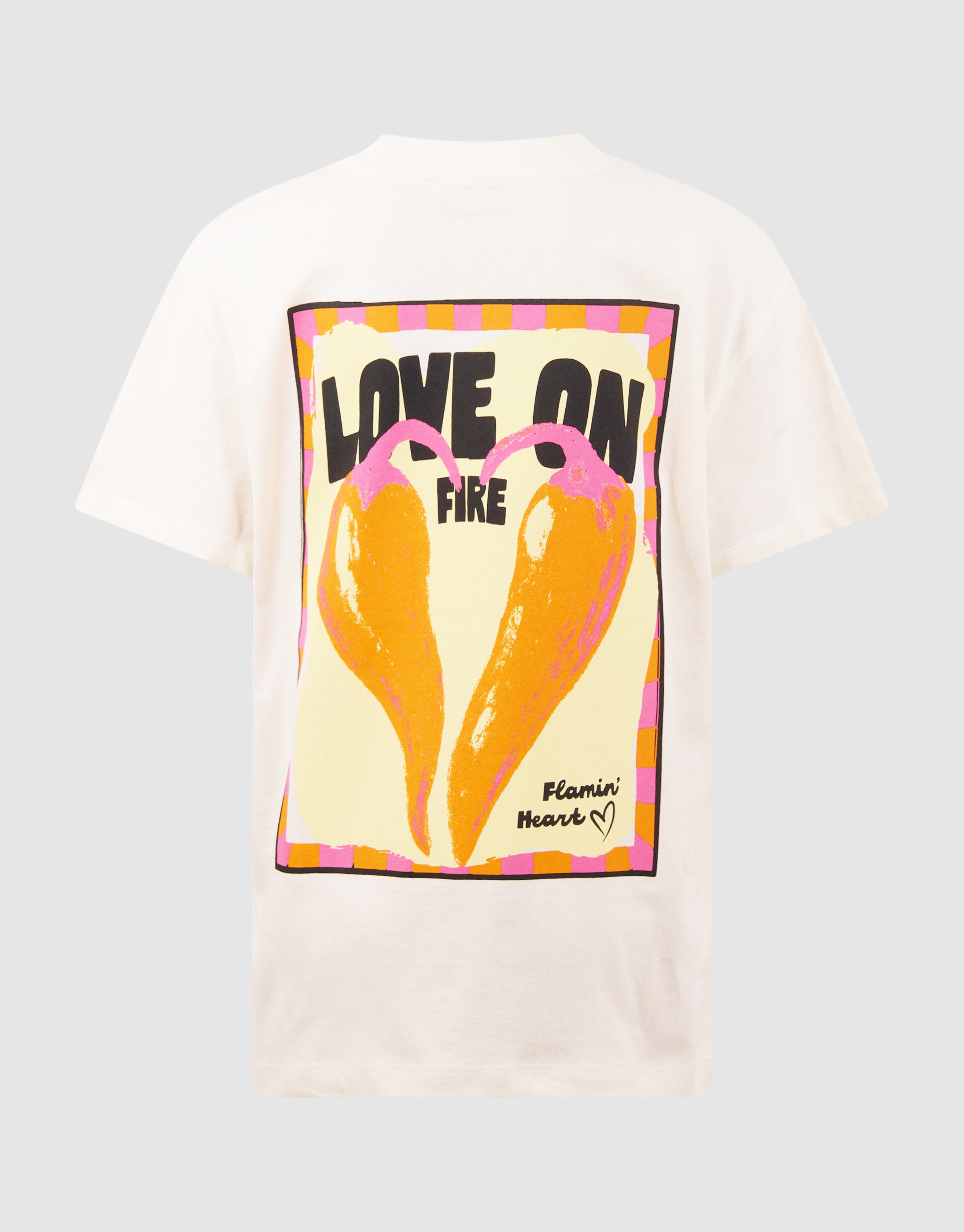 Flame Artwork T-shirt Gebroken Wit SHOEBY GIRLS