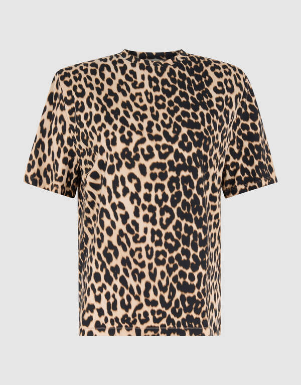 Padded Leopard T-shirt Bruin SHOEBY WOMEN