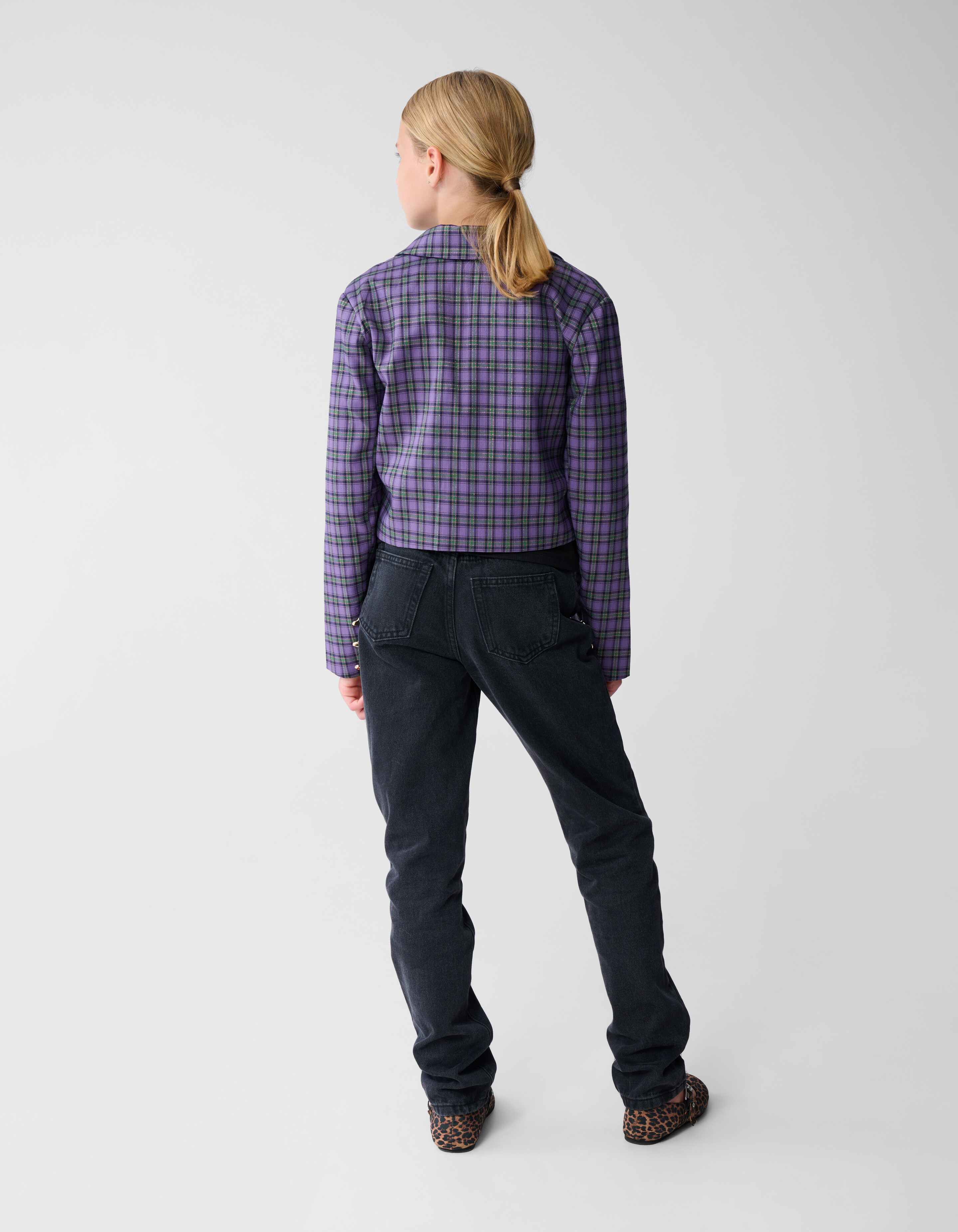 Cropped Ruiten Blazer Paars SHOEBY GIRLS