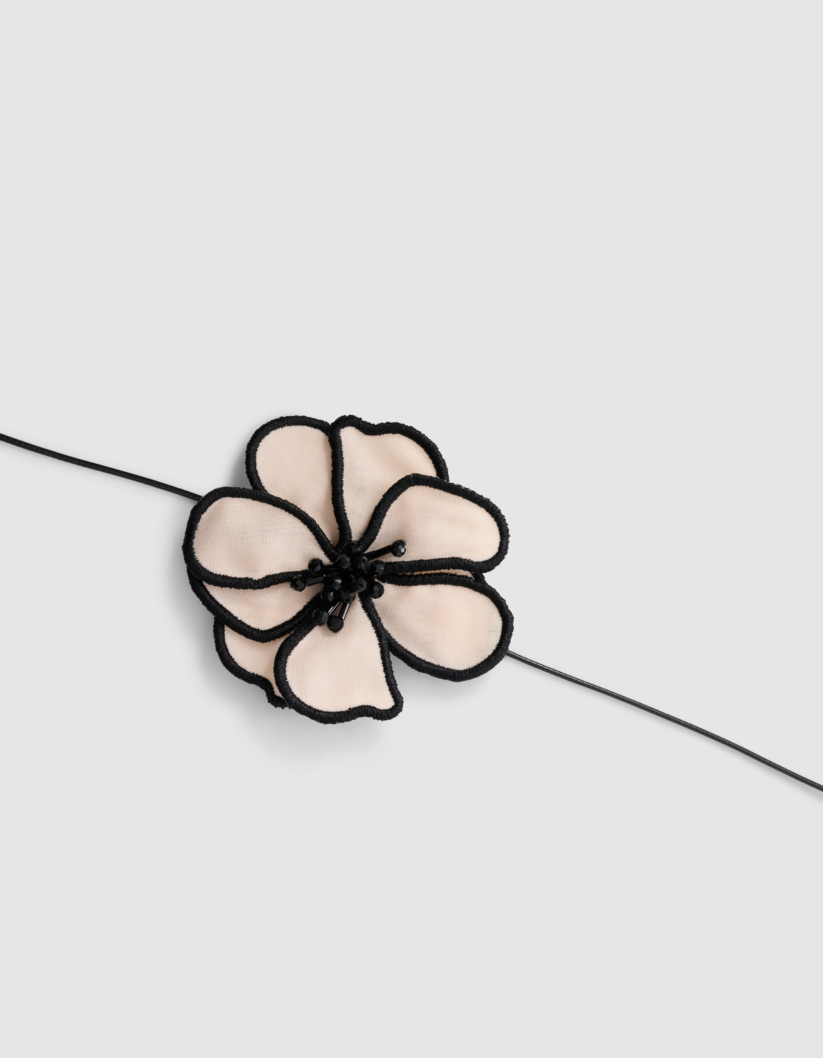 Bloem Corsage Ketting Zwart/Wit SHOEBY ACCESSOIRES