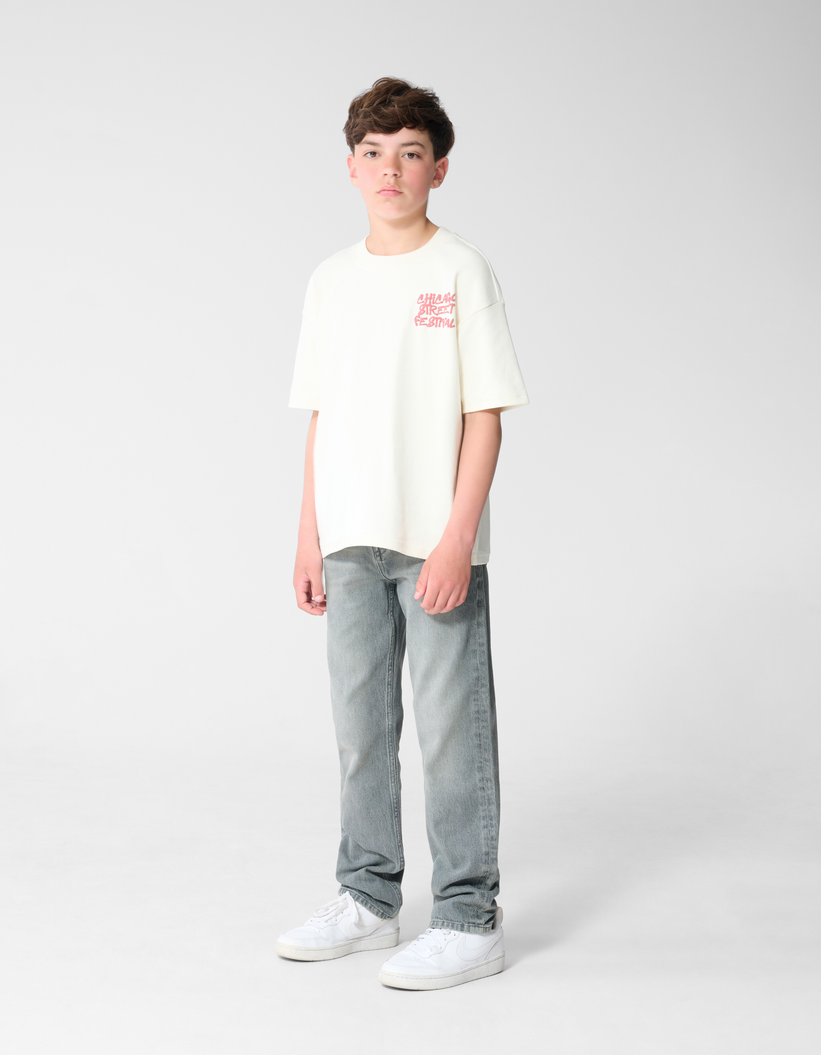 Festival Artwork T-shirt Gebroken Wit SHOEBY BOYS