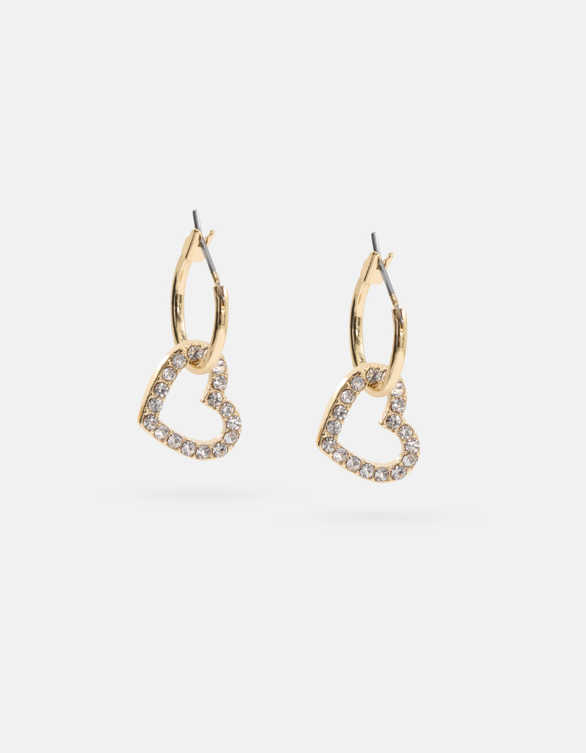 Strassed Heart Hoop Oorbellen Goud SHOEBY ACCESSOIRES